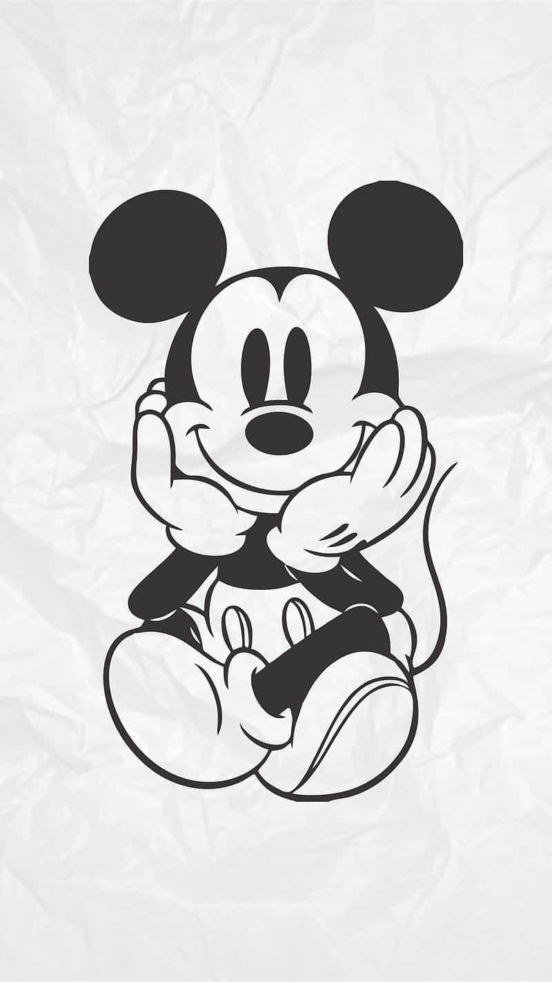 Black Mickey Mouse Phone, Mickey Mouse, black and white, HD Phone Wallpaper