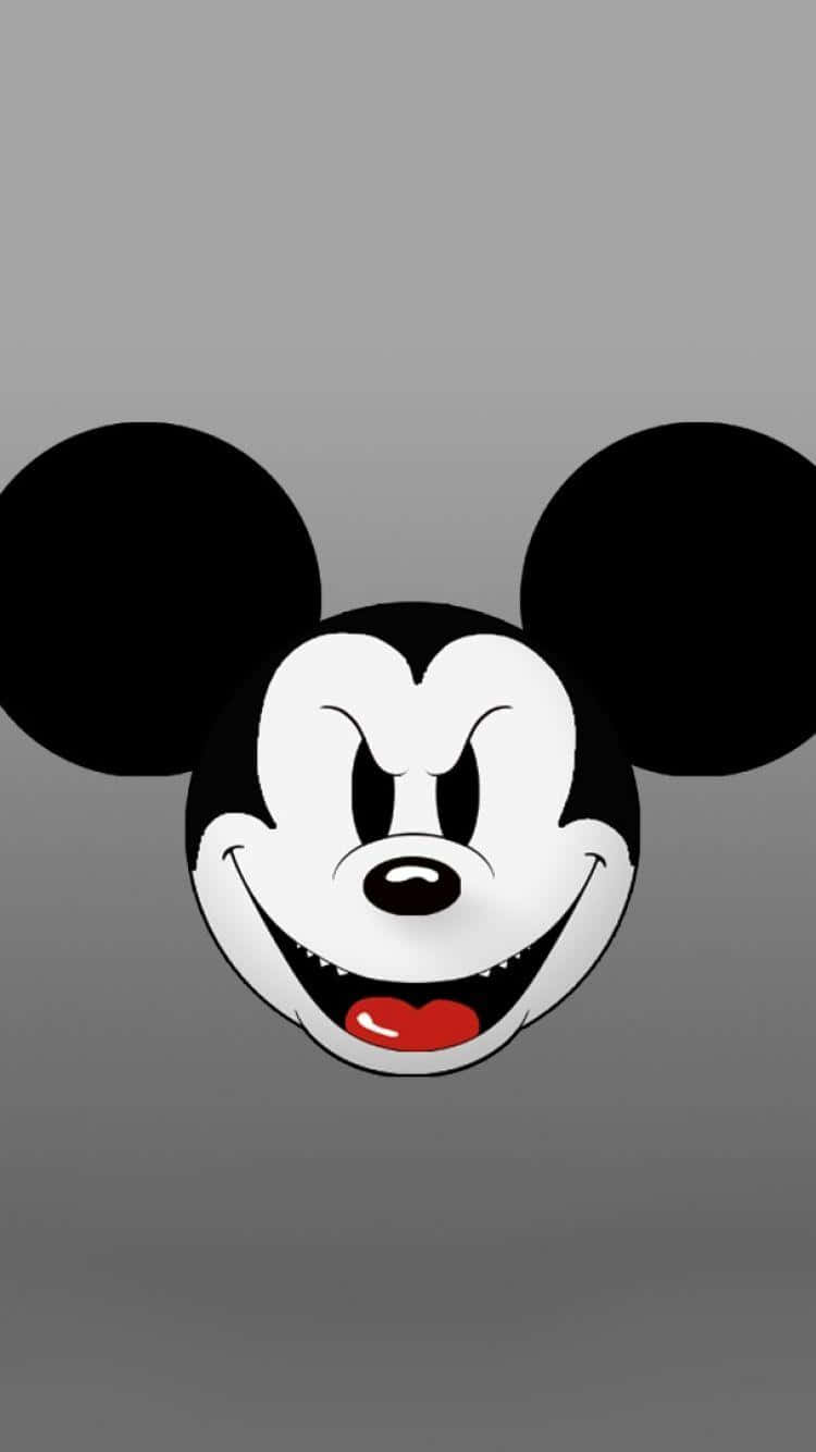 Black Mickey Mouse Phone, Mickey Mouse, gray background, HD Phone Wallpaper