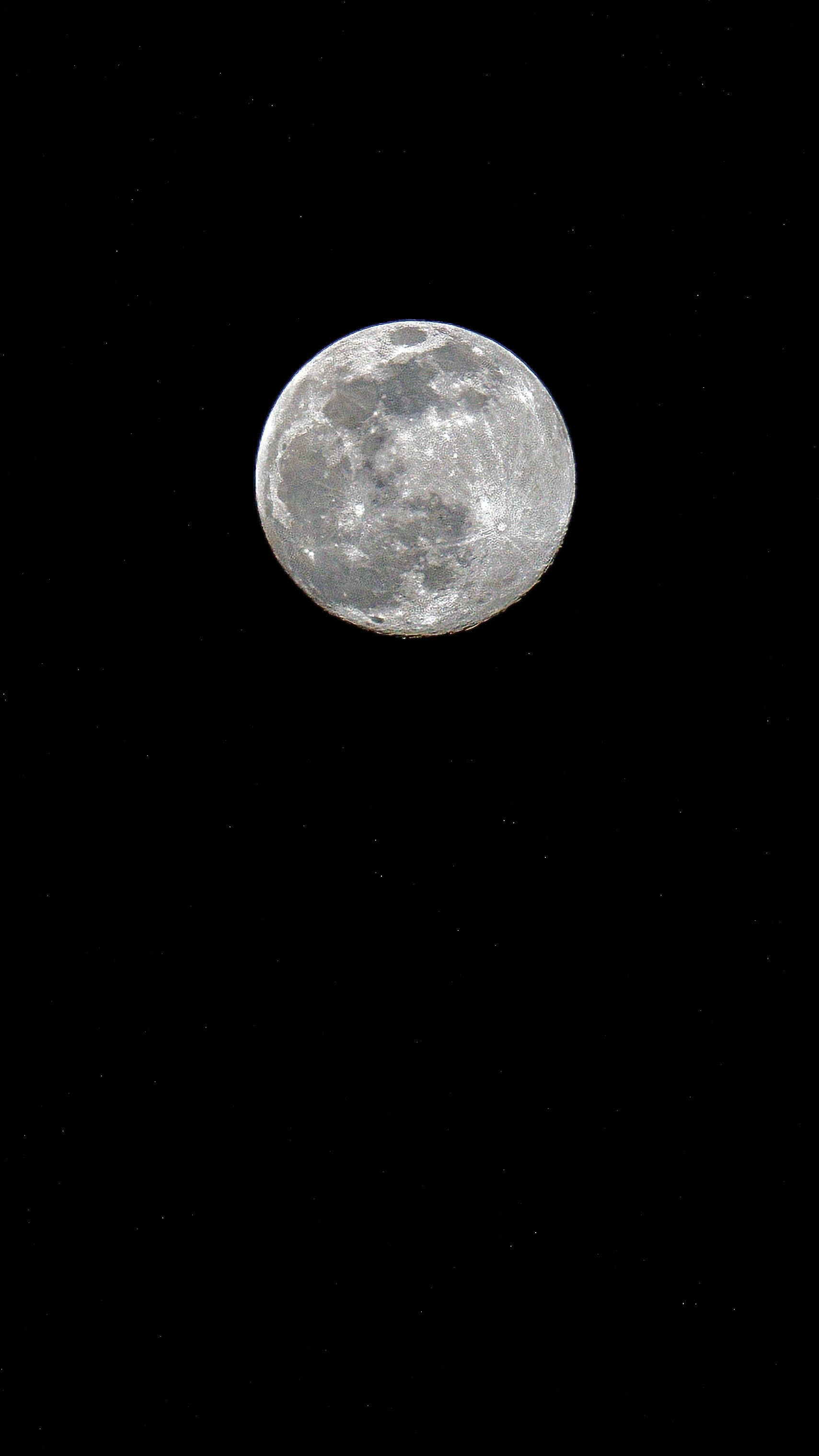 full moon, starry black night sky, craters, 2K Phone Wallpaper