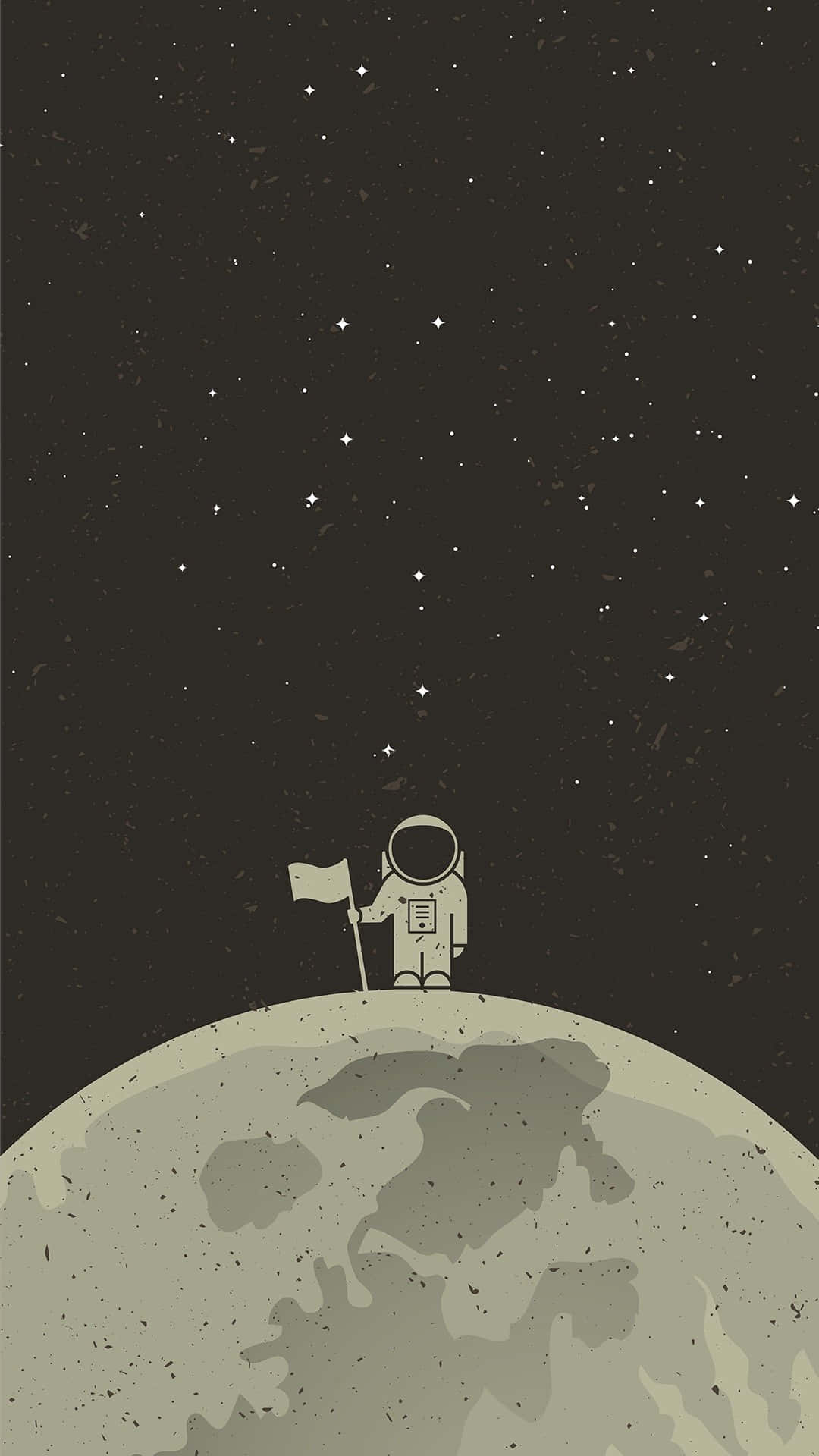 Black Stars iPhone, astronaut, cratered moon, Full HD Phone Wallpaper
