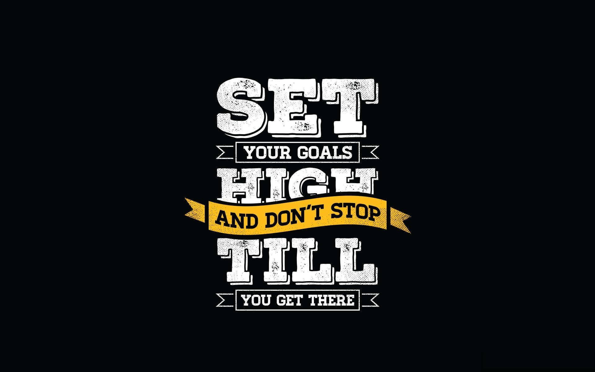 Black Motivation, white, yellow, Full HD Desktop Wallpaper