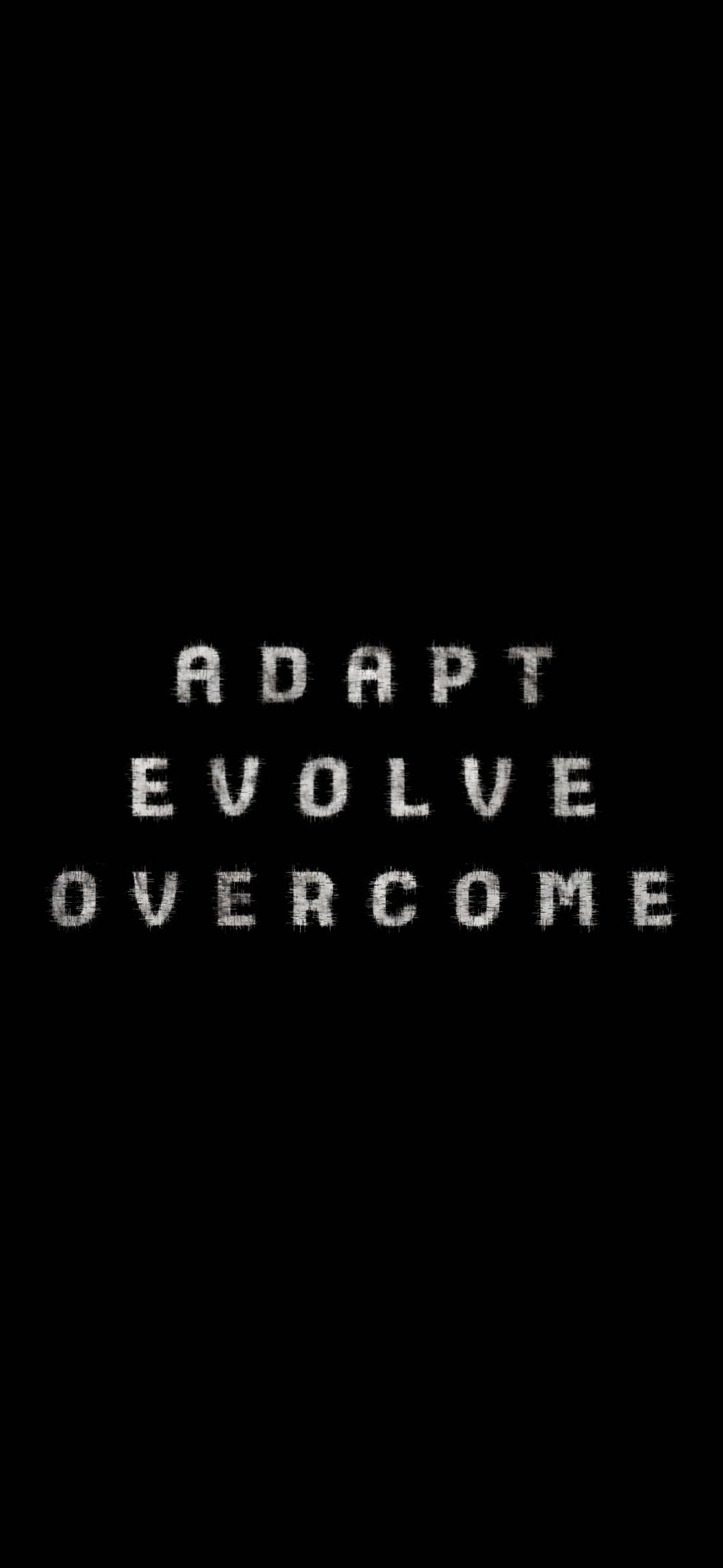 Black Motivation, pixelated white text, solid black background, Full HD Phone Wallpaper