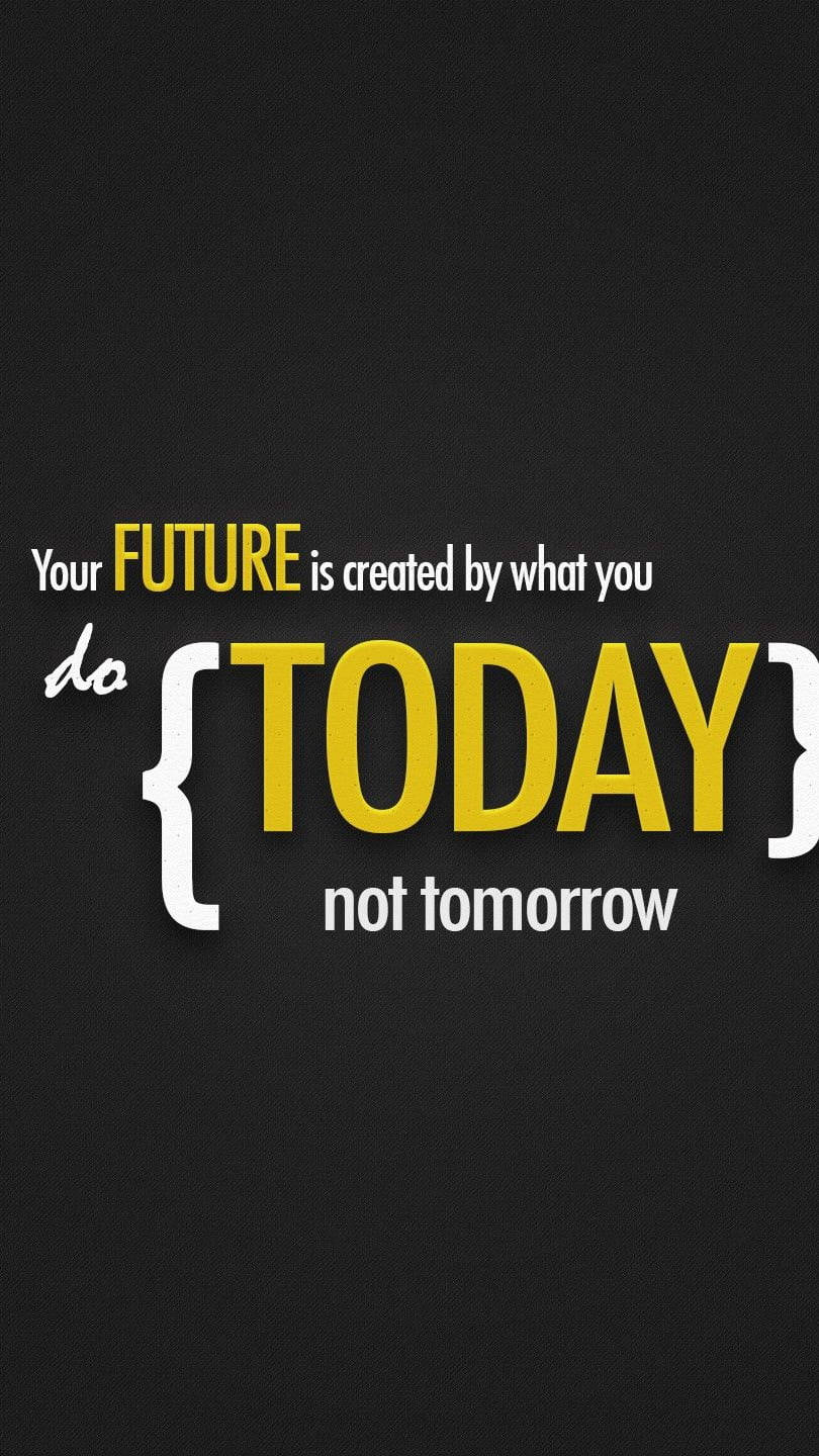 Black Motivational Future Quote, yellow, white, HD Phone Wallpaper