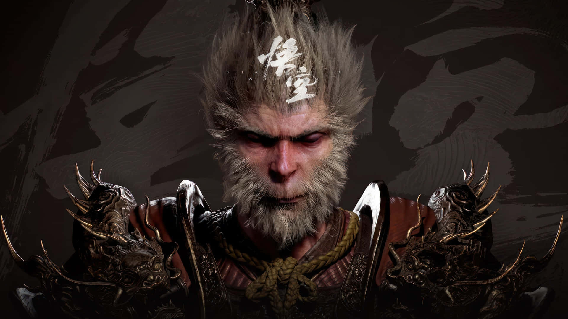 Black Myth Wukong, monkey warrior, fur-covered face, Full HD Desktop Wallpaper