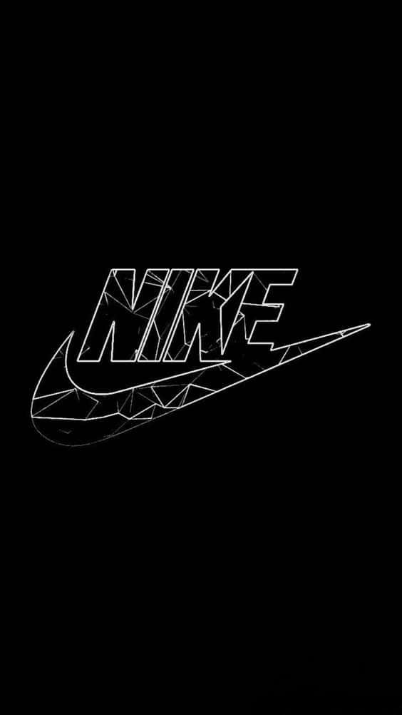 Black Nike, Nike, minimalist white geometric Nike logo, SD Phone Wallpaper