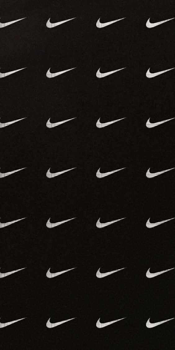 Black Nike, white Nike swoosh logos, textured black background, SD Phone Wallpaper