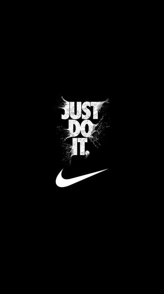 Black Nike, JUST DO IT, swoosh logo, SD Phone Wallpaper