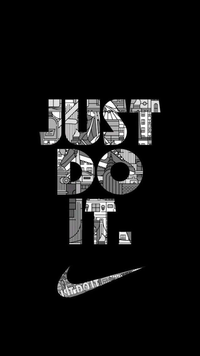Black Nike, JUST DO IT, urban graffiti patterns, SD Phone Wallpaper