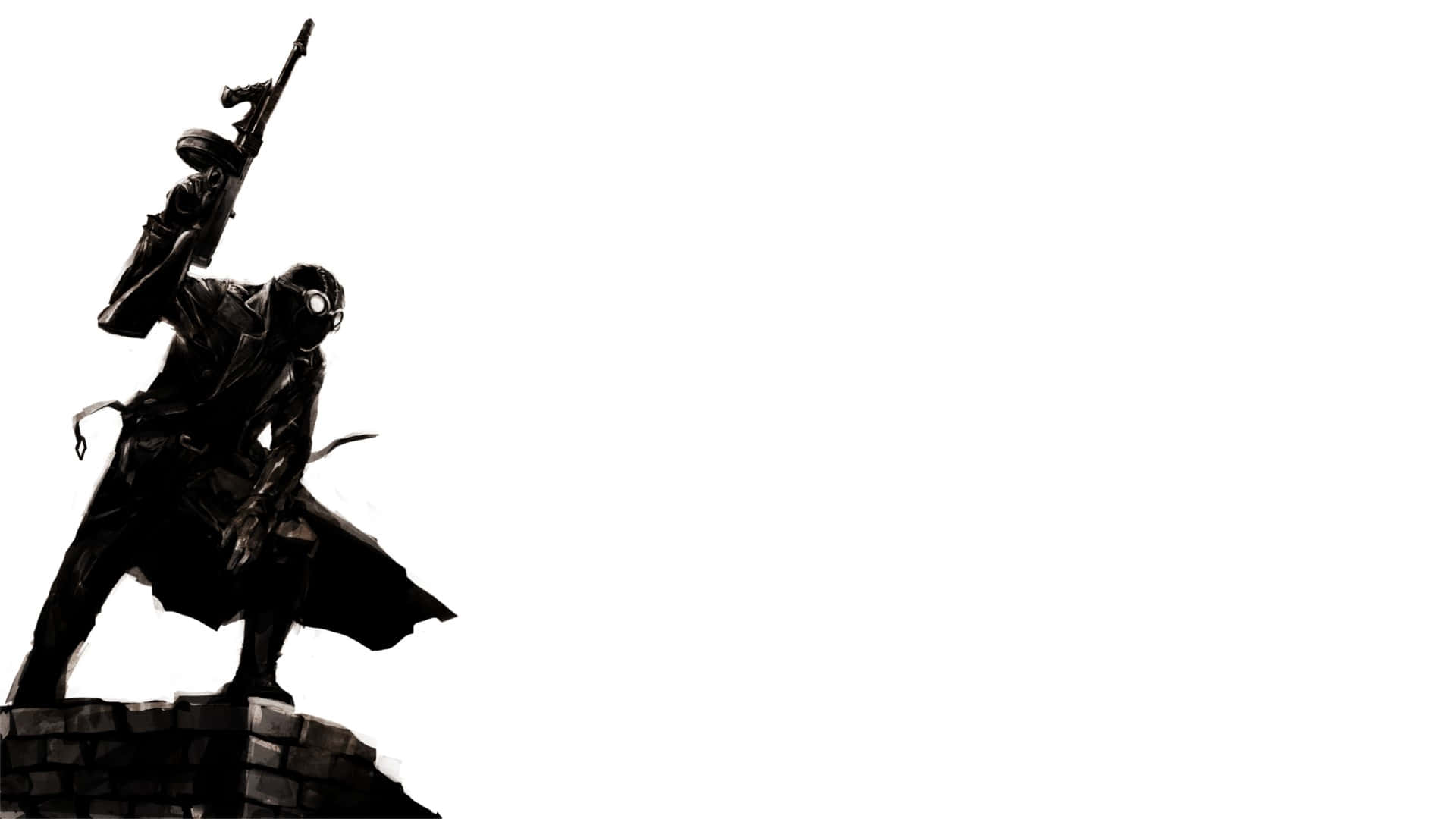 Black Noir, silhouette, soldier, Full HD Desktop Wallpaper