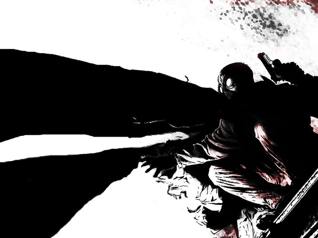 Black Noir, silhouette, masked figure, SD Desktop Wallpaper