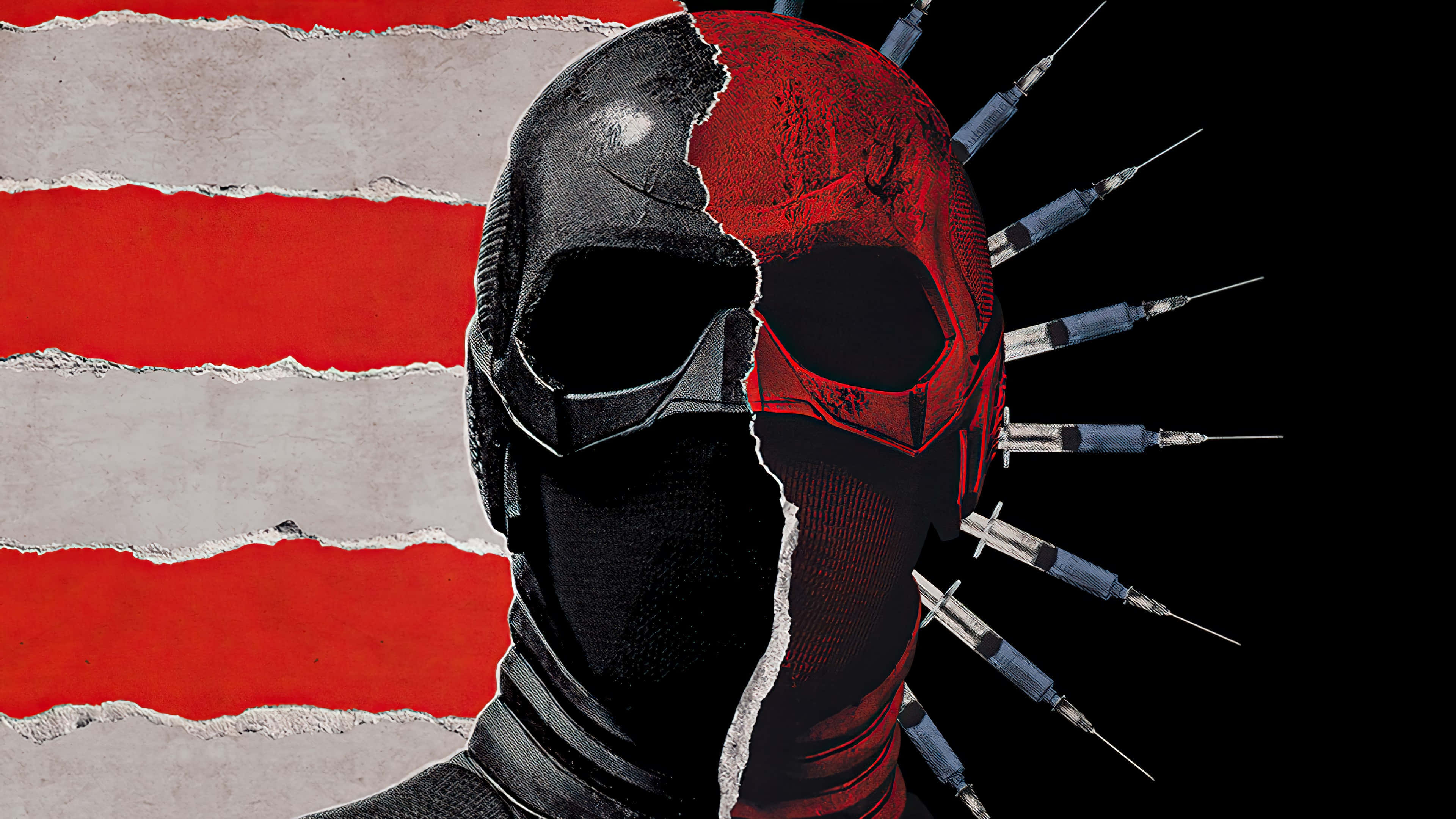 Black Noir, masked vigilante, split-faced, 4K Desktop Wallpaper