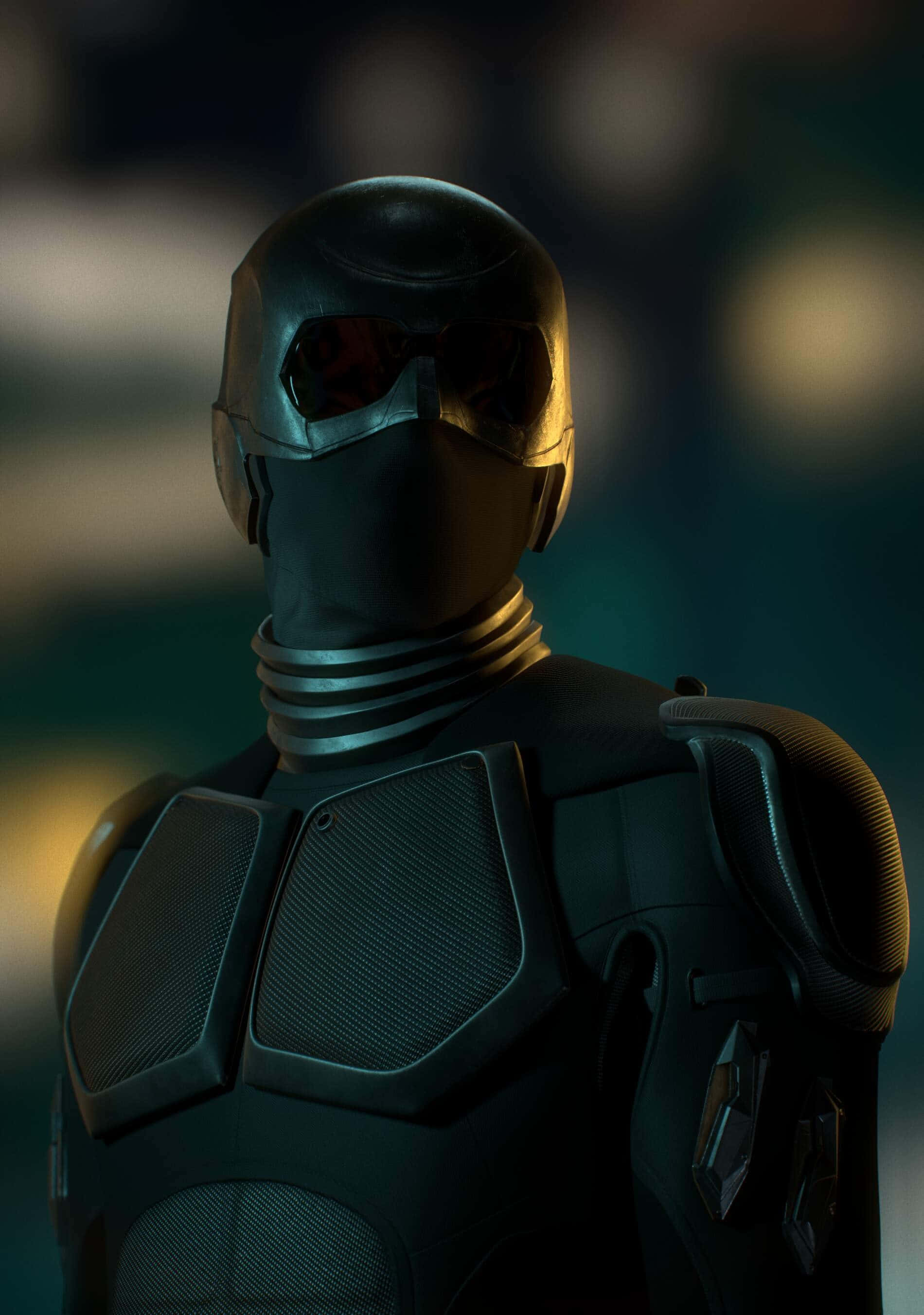 Black Noir, sleek black armor, glowing red eyes, 2K Phone Wallpaper