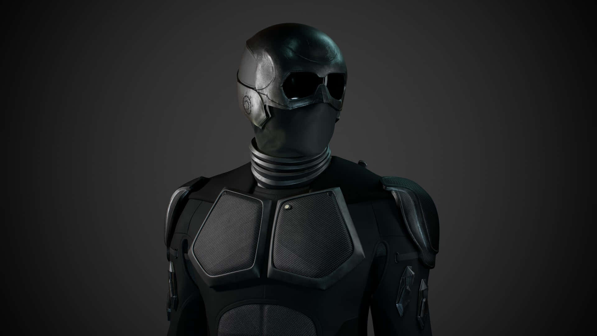 Black Noir, sleek black armored suit, skull helmet, Full HD Desktop Wallpaper