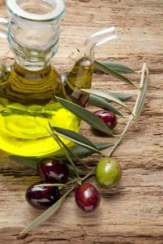 Black Olives, glass olive oil dispenser, fresh olives, SD Phone Wallpaper