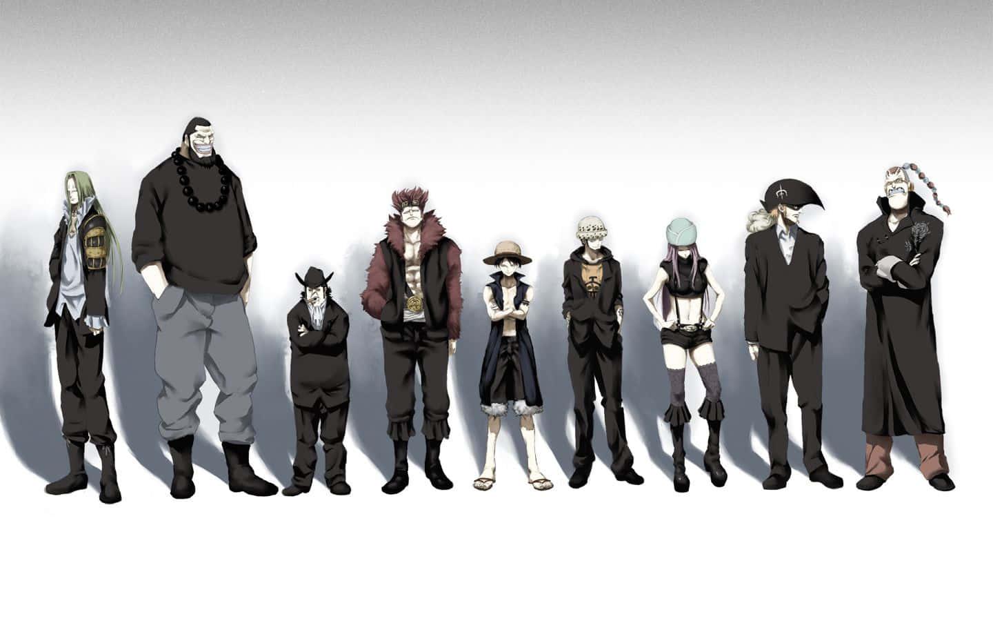 One Piece, black, white, HD Desktop Wallpaper