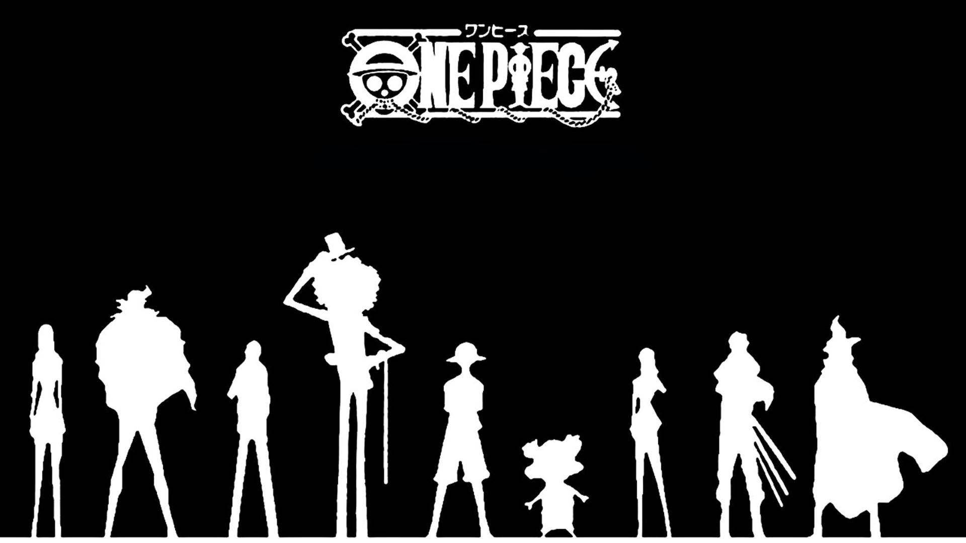 One Piece crew members, One Piece, black background, Full HD Desktop Wallpaper