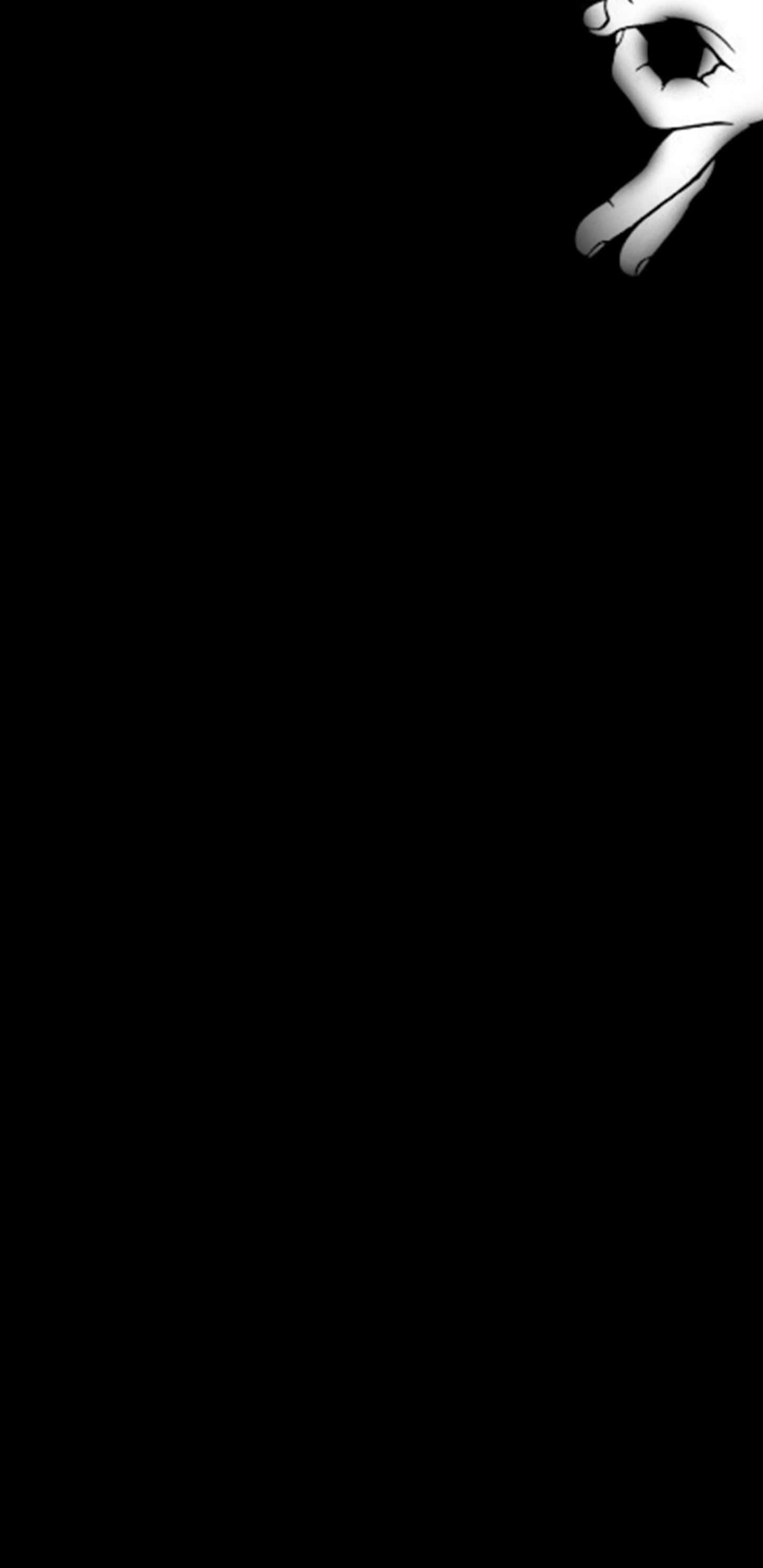 Pure Black Oled Fingers, stark white hand, OK gesture, 2K Phone Wallpaper