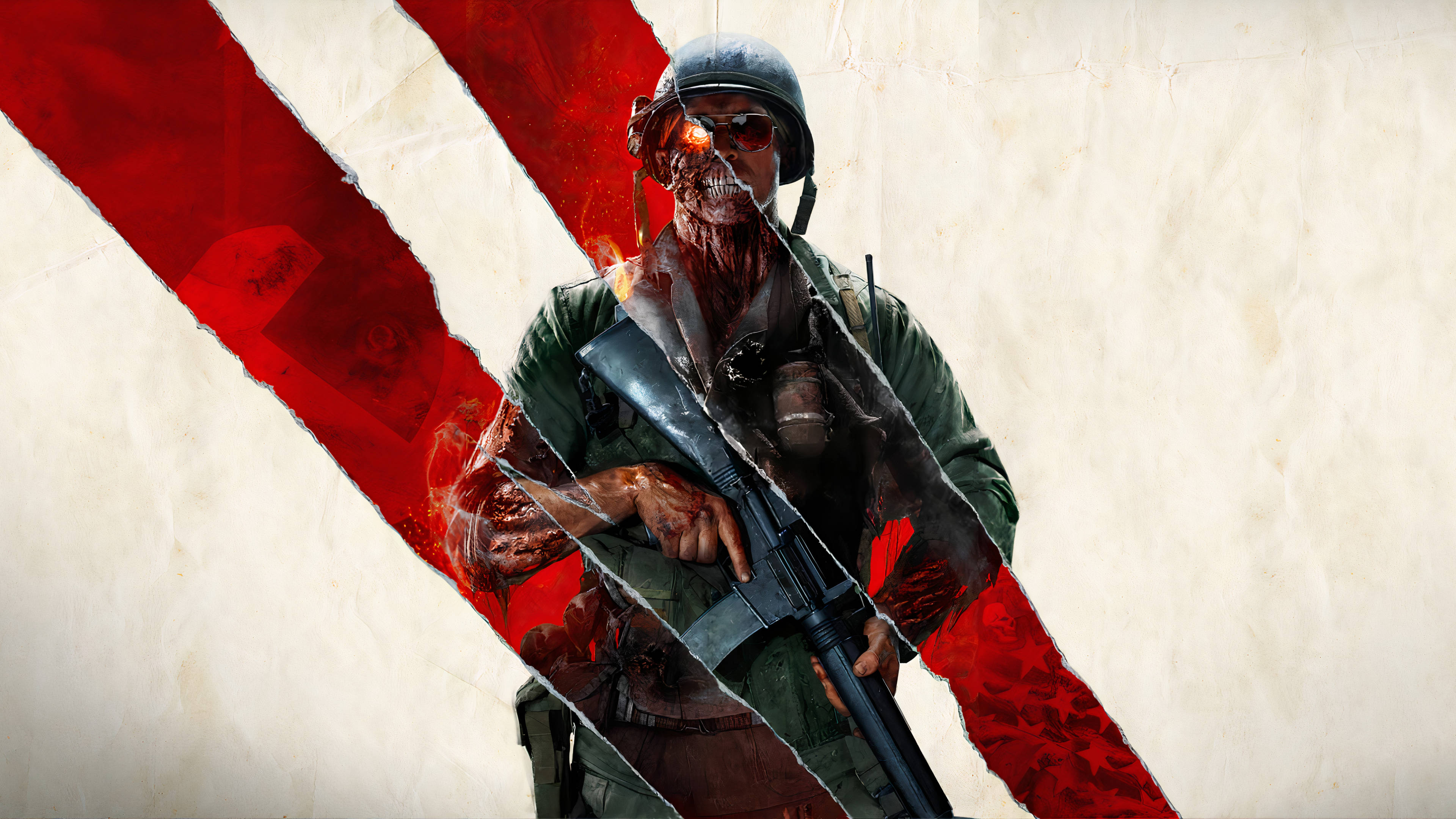 Black Ops 4 Zombies, soldier, glowing eyes, 4K Desktop Wallpaper