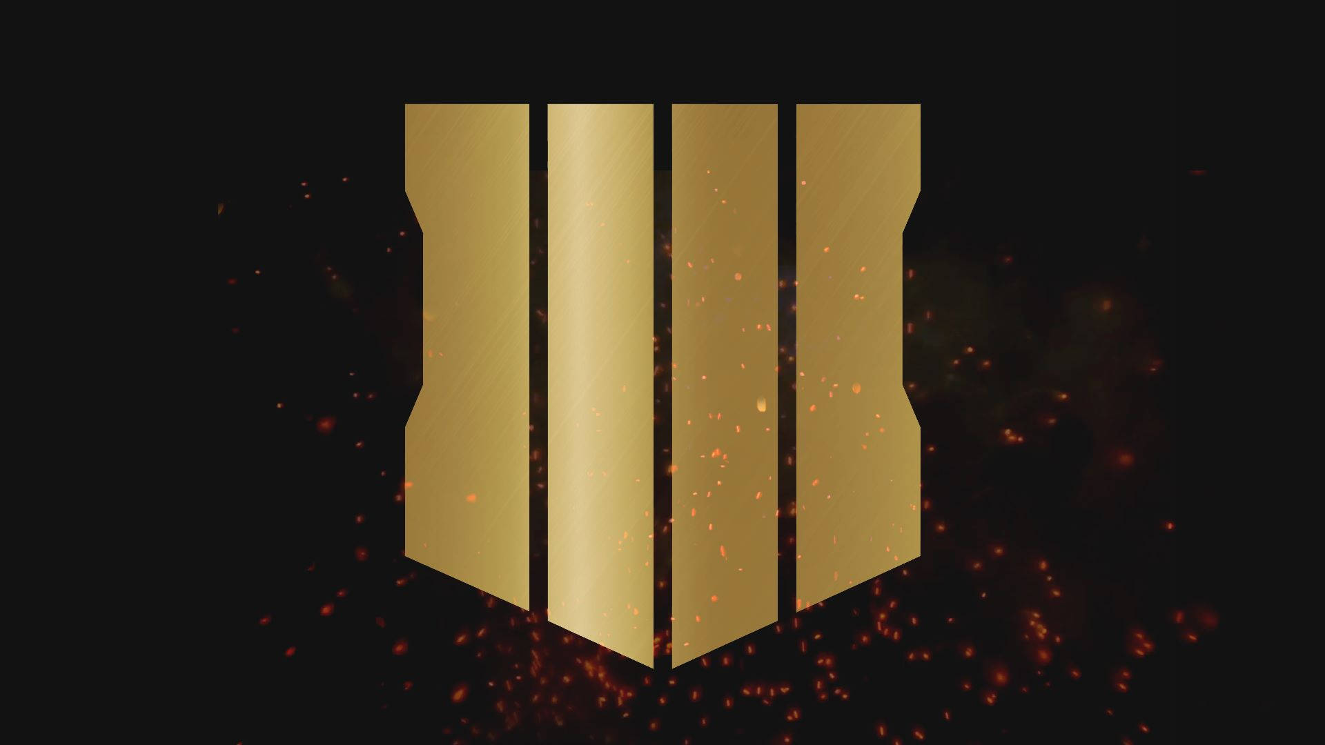 Black Ops 4 Zombies, golden abstract logo, vertical bars, Full HD Desktop Wallpaper