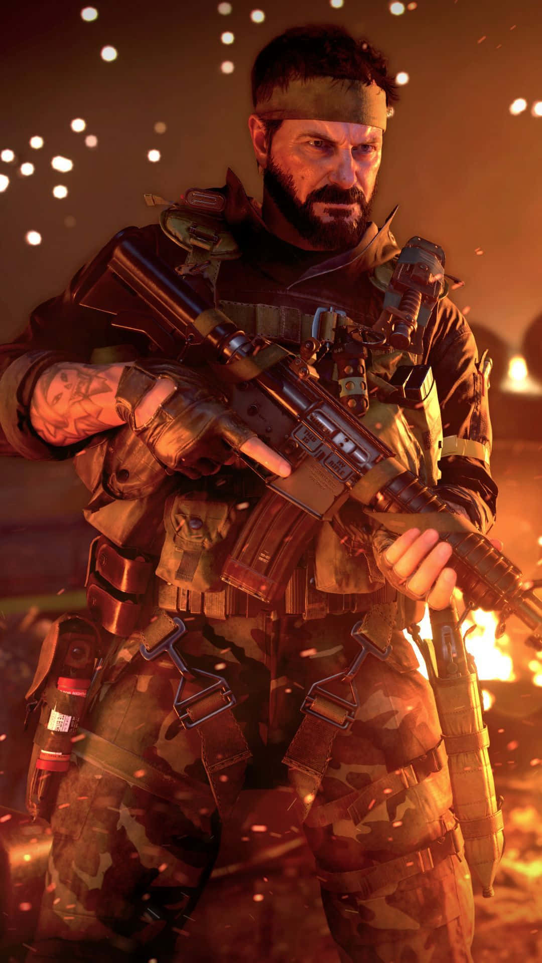 Black Ops iPhone, bearded soldier, camouflage gear, Full HD Phone Wallpaper