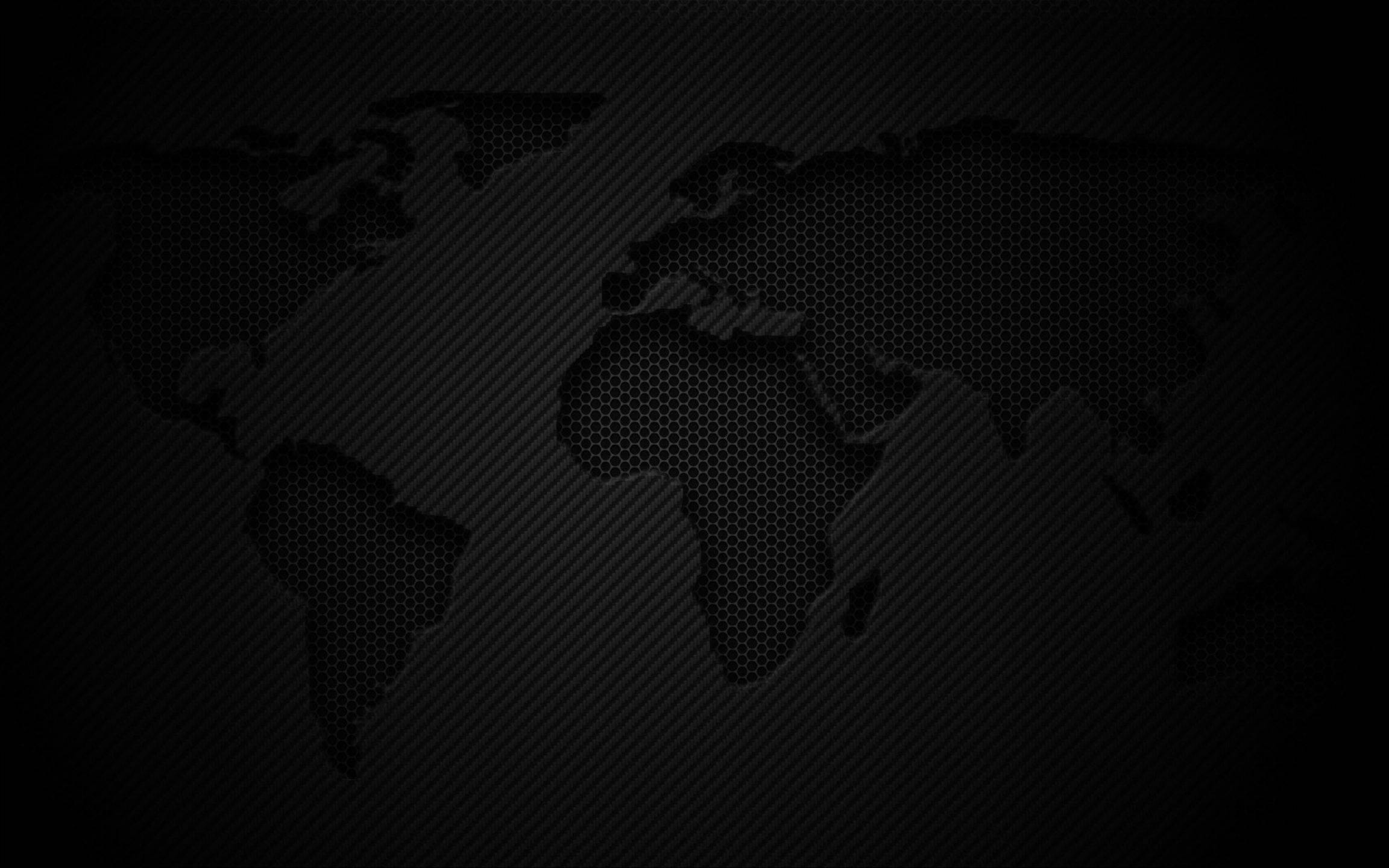 Black Page, world map silhouette, hexagonal texture, Full HD Desktop Wallpaper