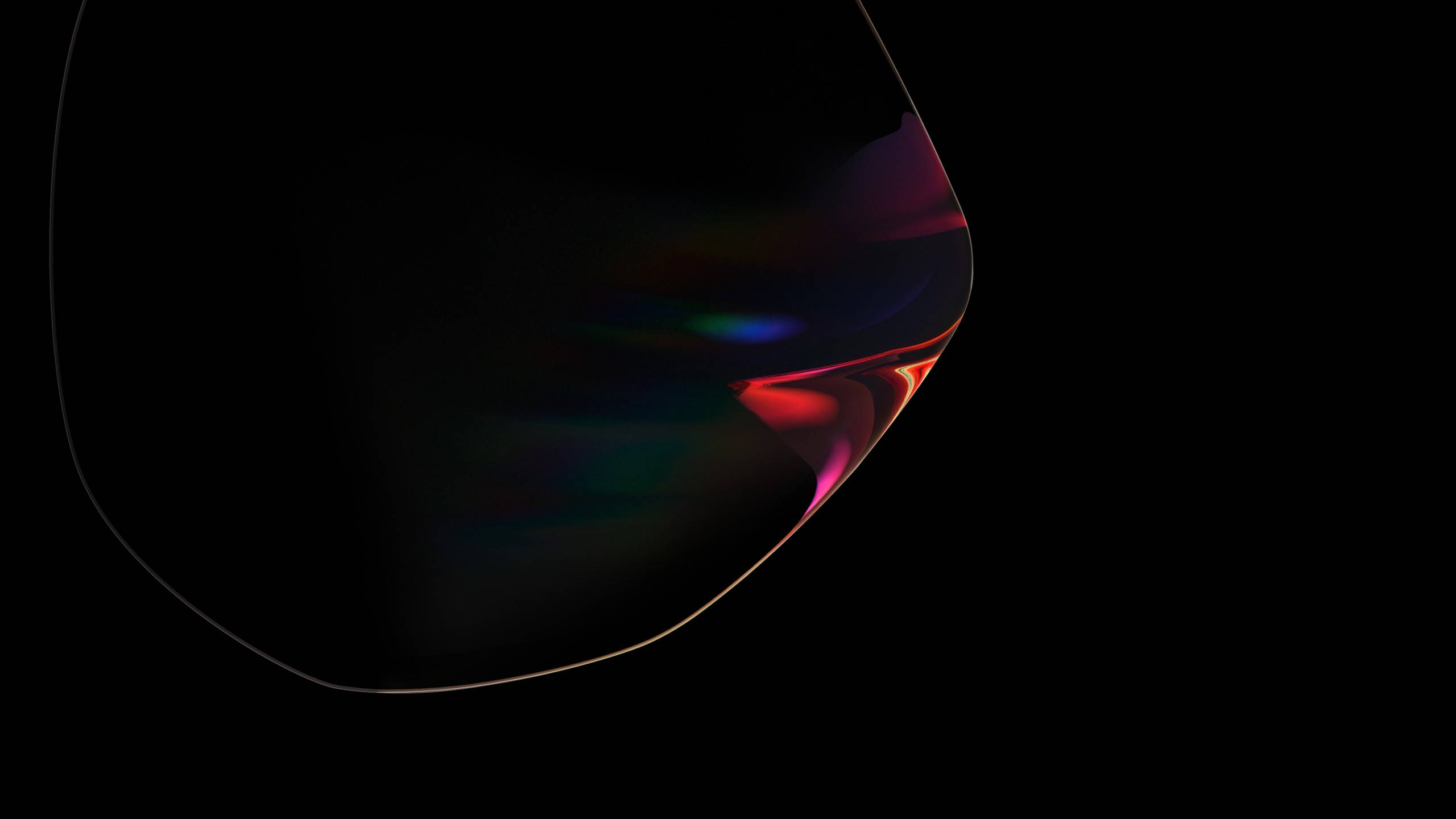 Black Page, rainbow hues, deep black void, 2K Desktop Wallpaper