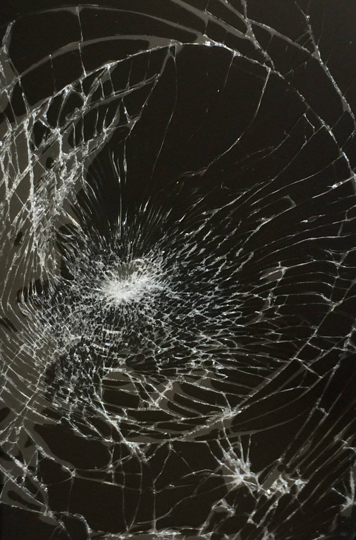 black page, shattered glass, intricate cracks, Full HD Phone Wallpaper