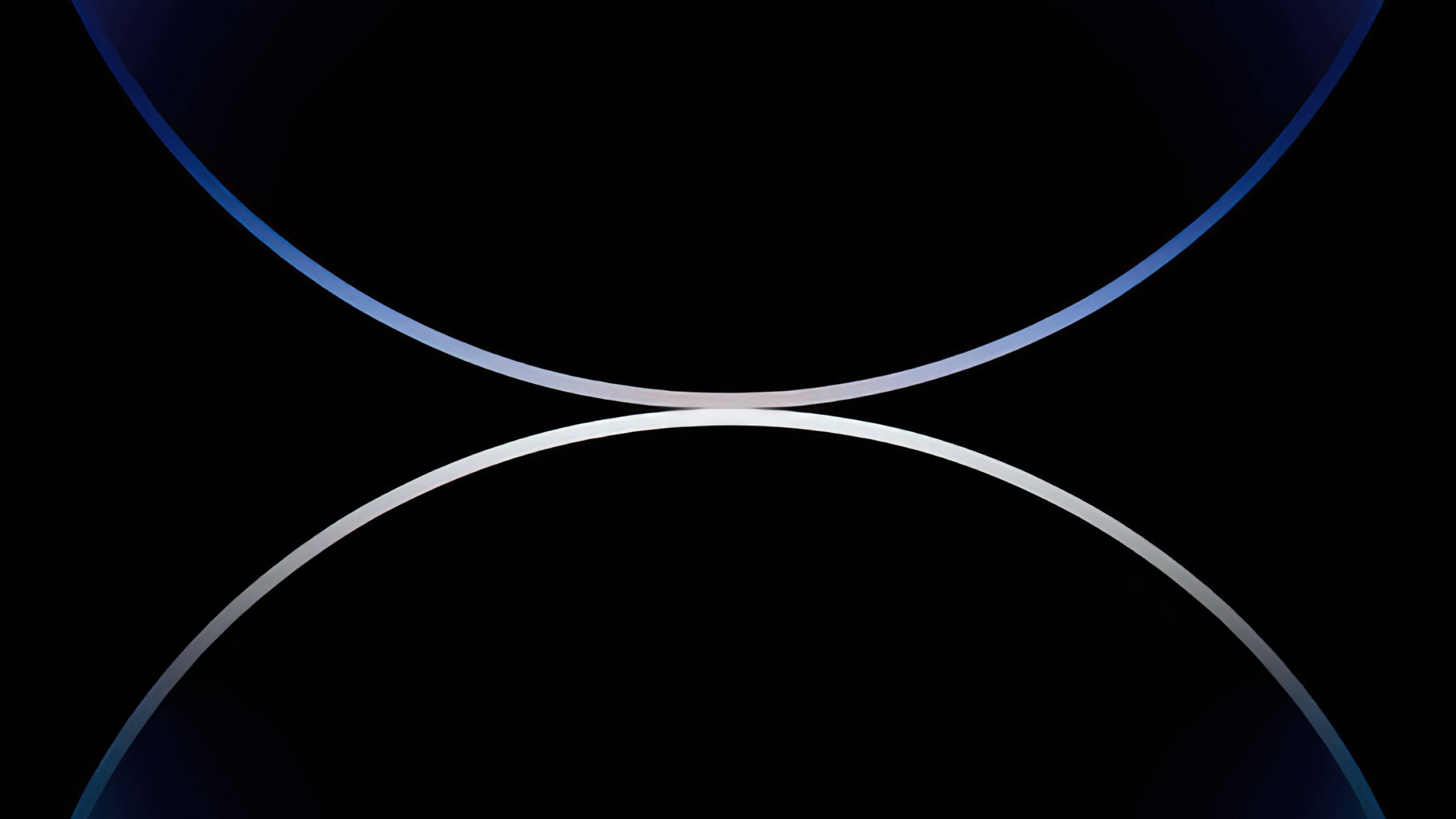 black background, circular design, glowing curved lines, 2K Desktop Wallpaper