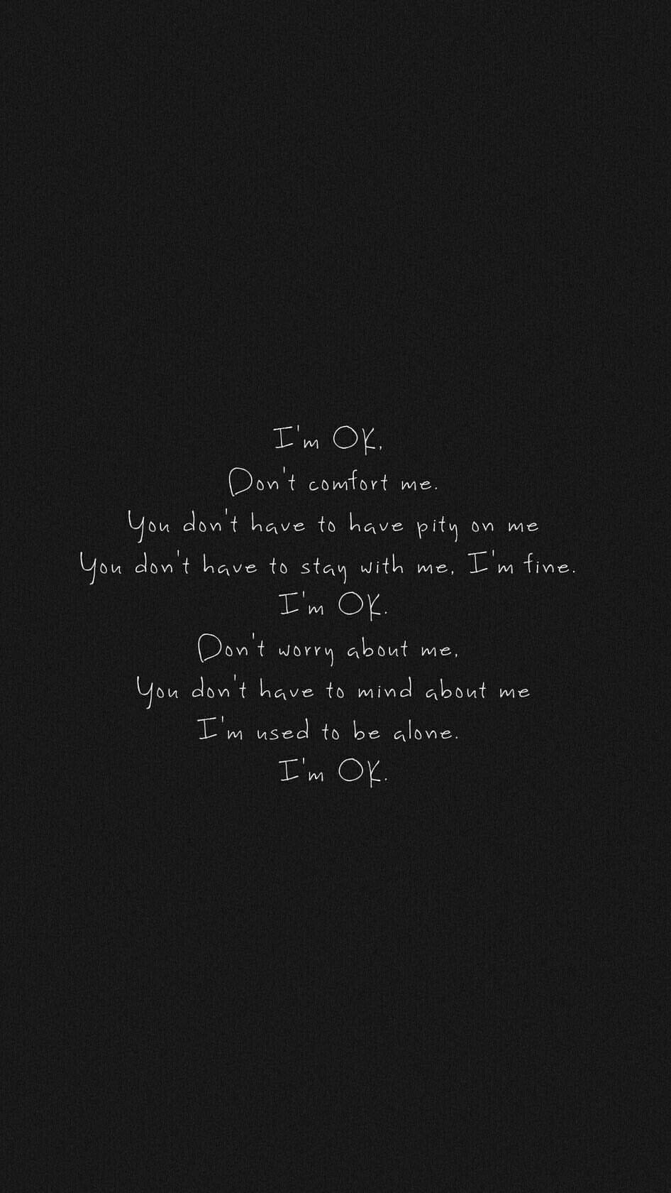 Black Okay Monologue, white handwritten text, dark textured background, HD Phone Wallpaper