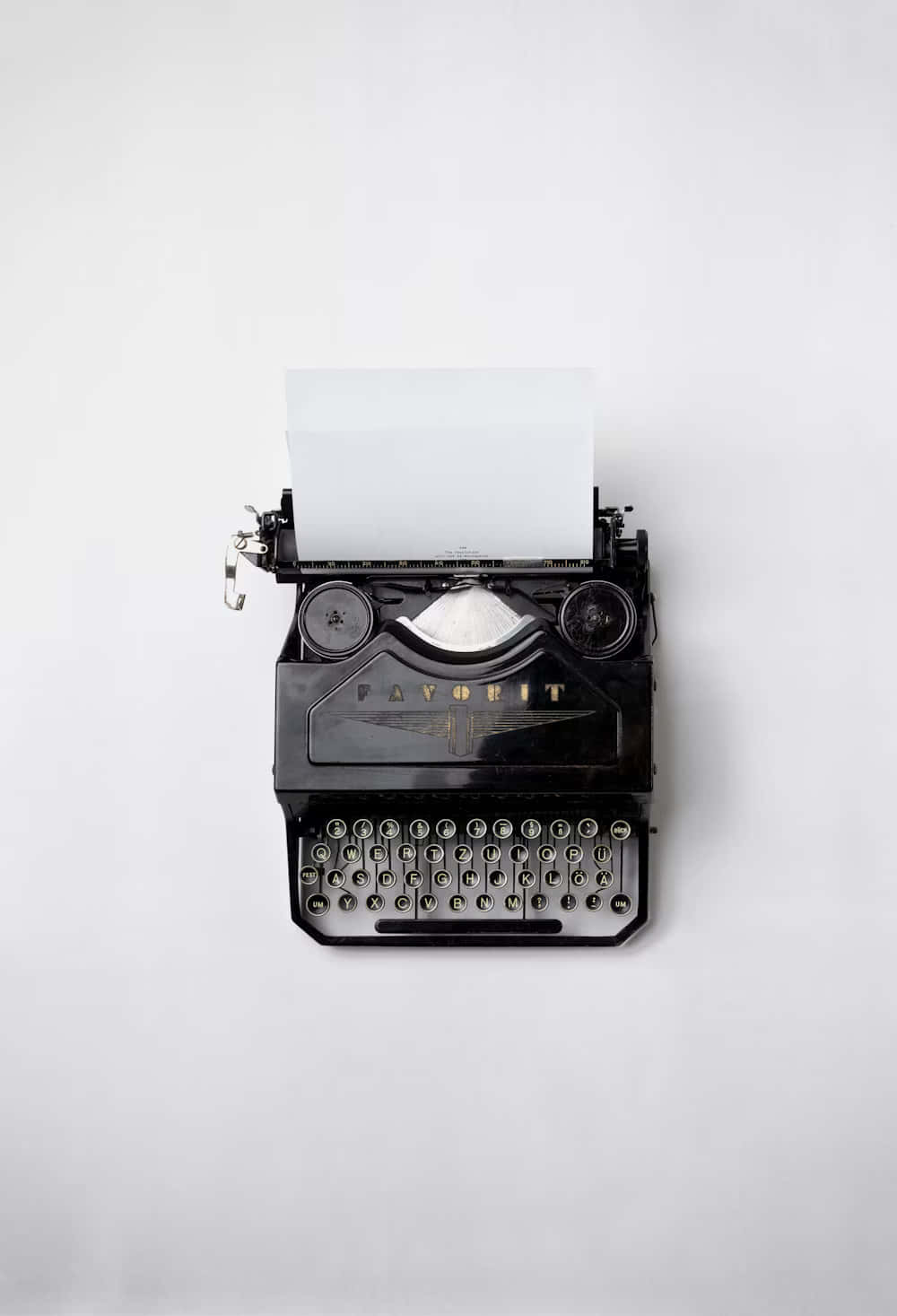 vintage typewriter, black, blank paper, HD Phone Wallpaper