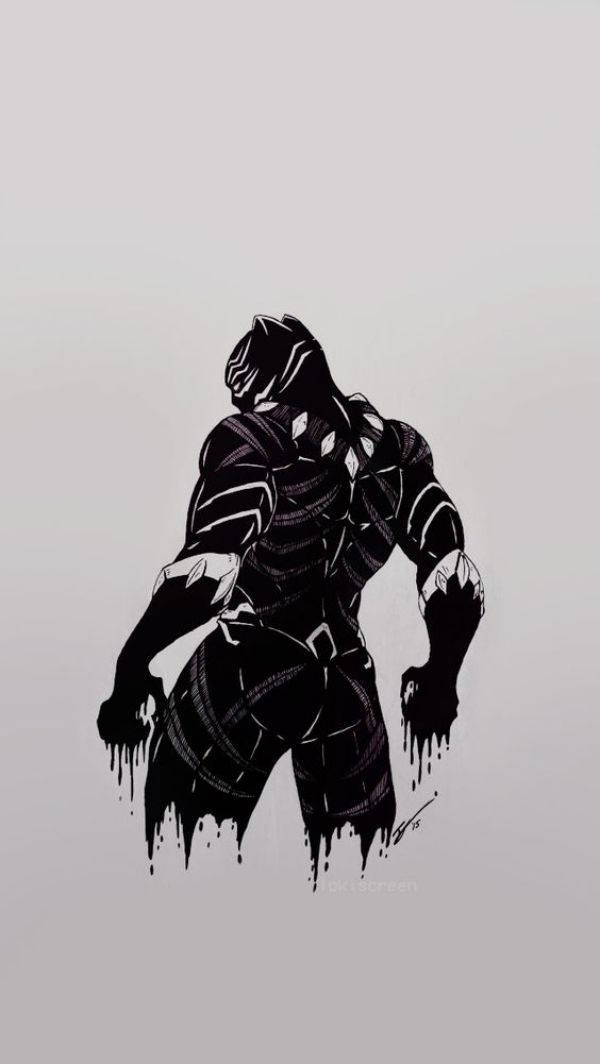 Black Panther, iPhone, ink effects, SD Phone Wallpaper