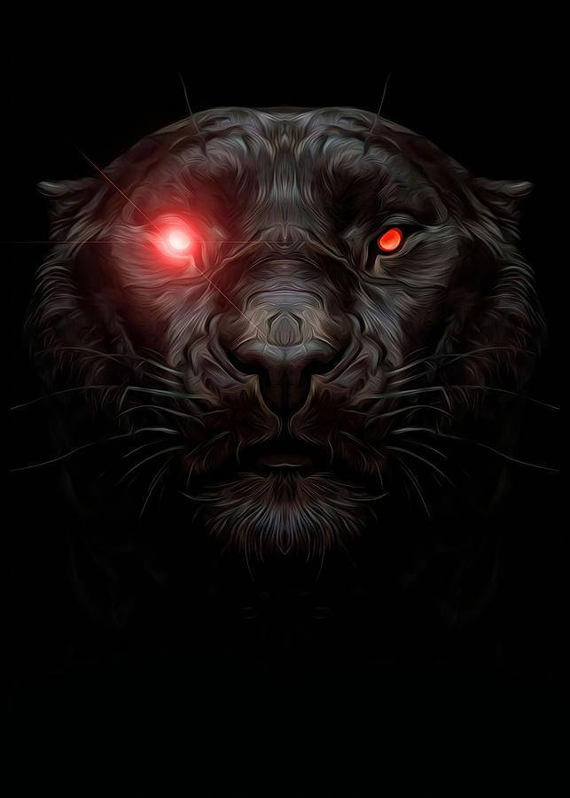 Black Panther Animal, red eyes, black panther, SD Phone Wallpaper