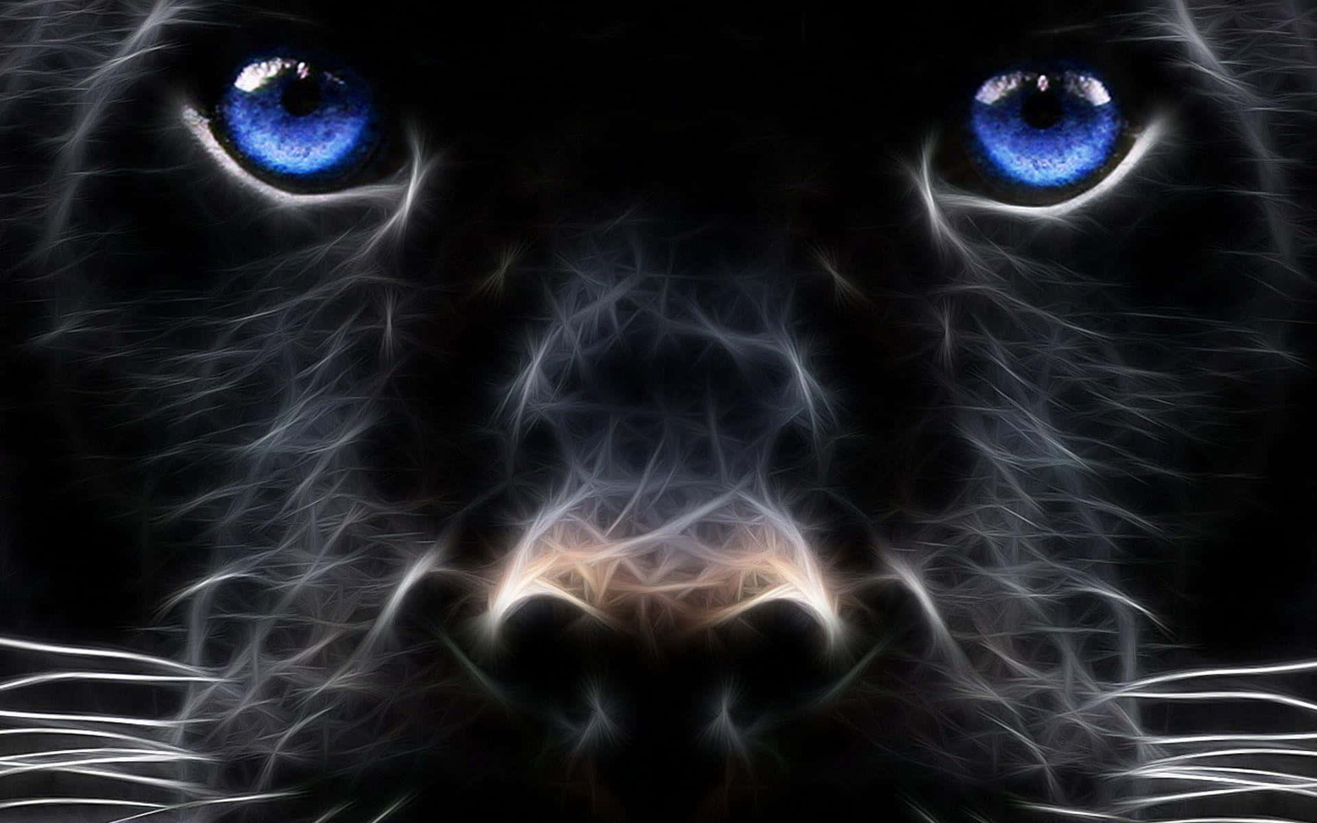 black panther, blue eyes, electric white fur patterns, Full HD Desktop Wallpaper