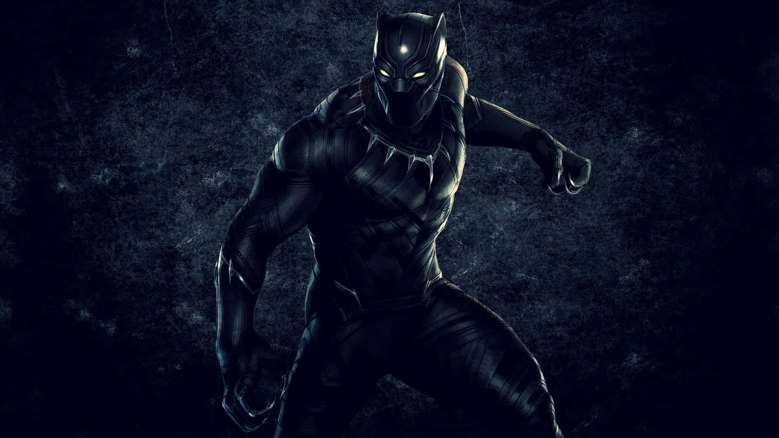 Black Panther, crouched pose, glowing eyes, HD Desktop Wallpaper