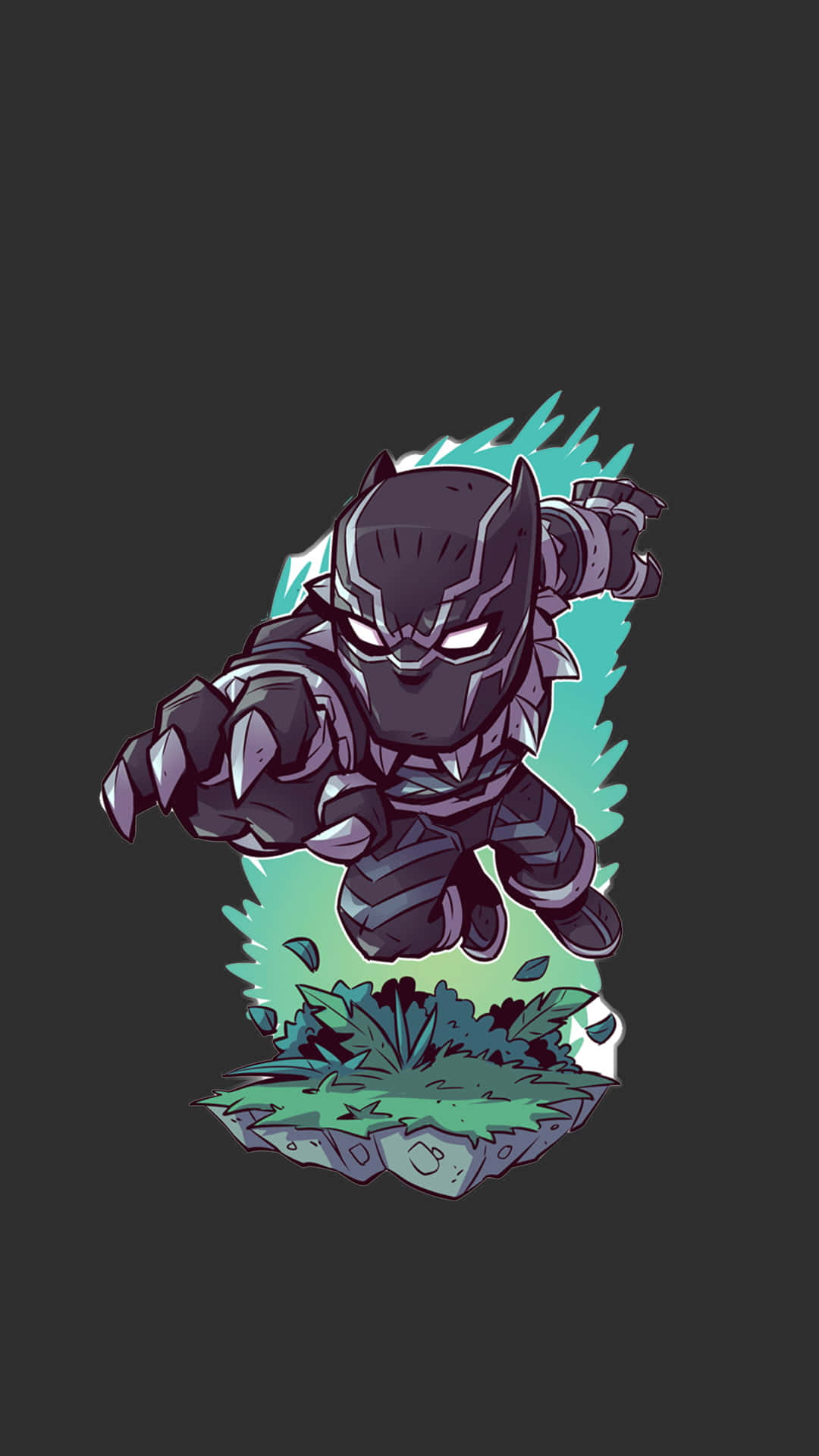 Black Panther, leaps dynamically, floating island, Full HD Phone Wallpaper