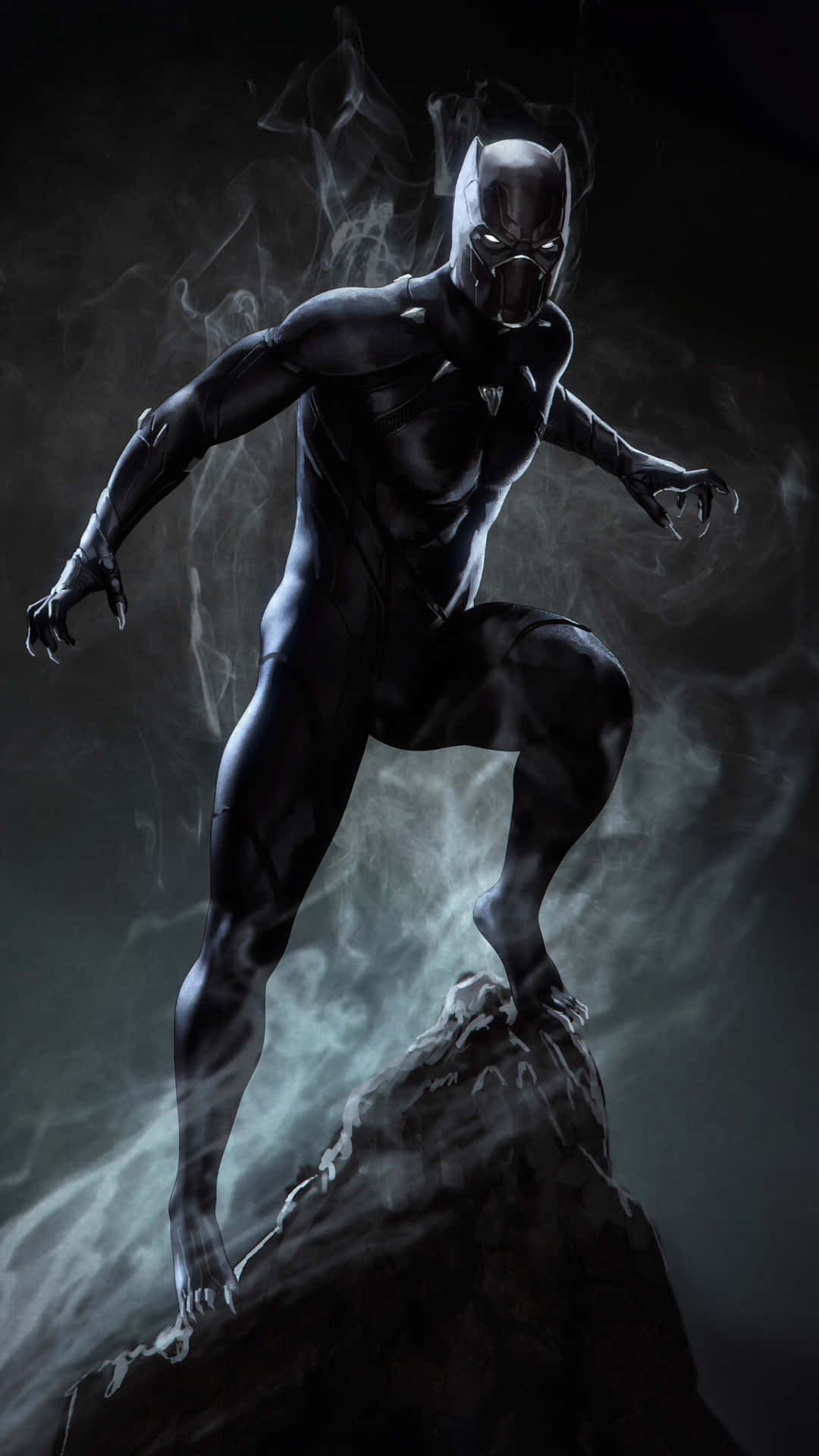Black Panther, glowing eyes, clawed hands, Full HD Phone Wallpaper