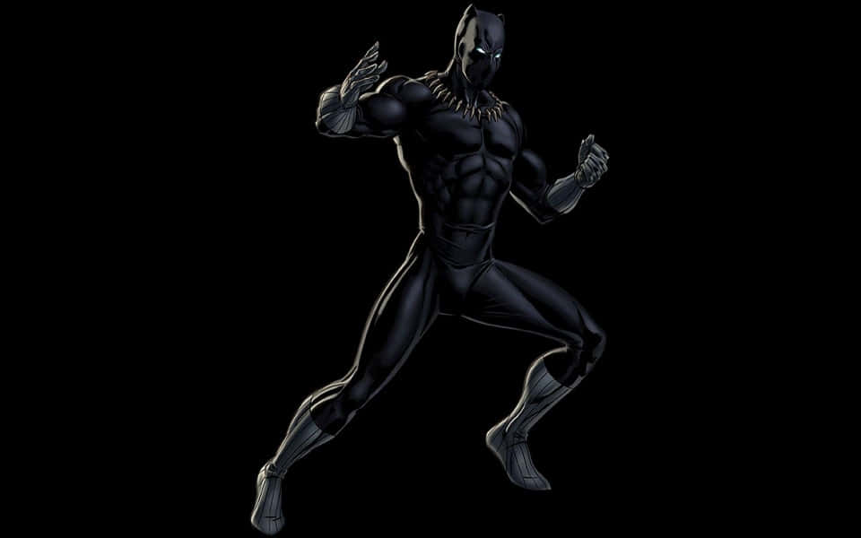 Black Panther, sleek black suit, dynamic pose, SD Desktop Wallpaper