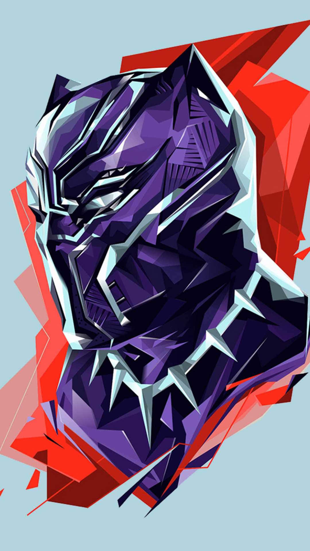 Black Panther, purple, silver, Full HD Phone Wallpaper