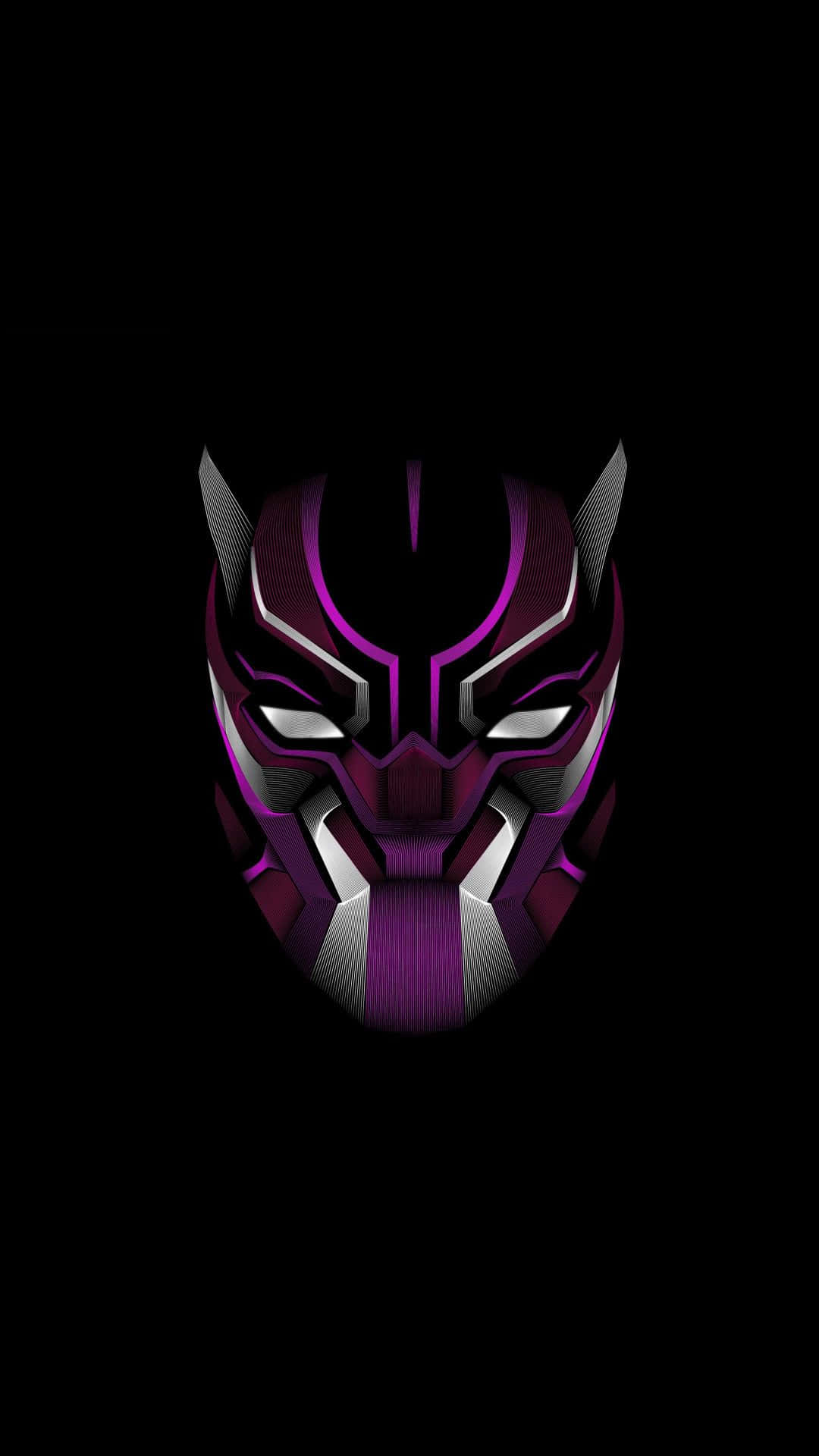 Black Panther, Black Panther Hero, glowing purple, Full HD Phone Wallpaper