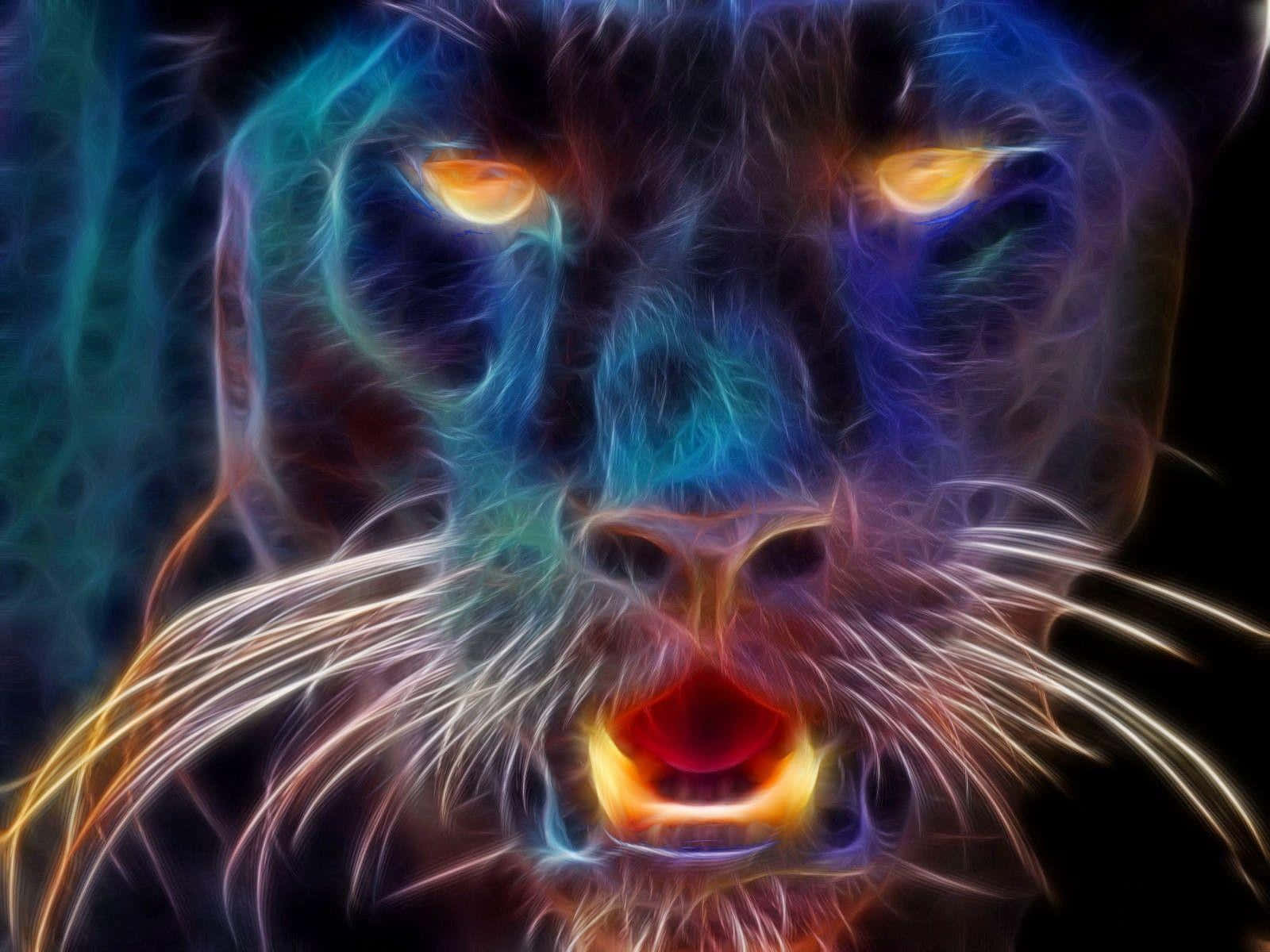Black Panther, African savannah, electric blue, HD Desktop Wallpaper
