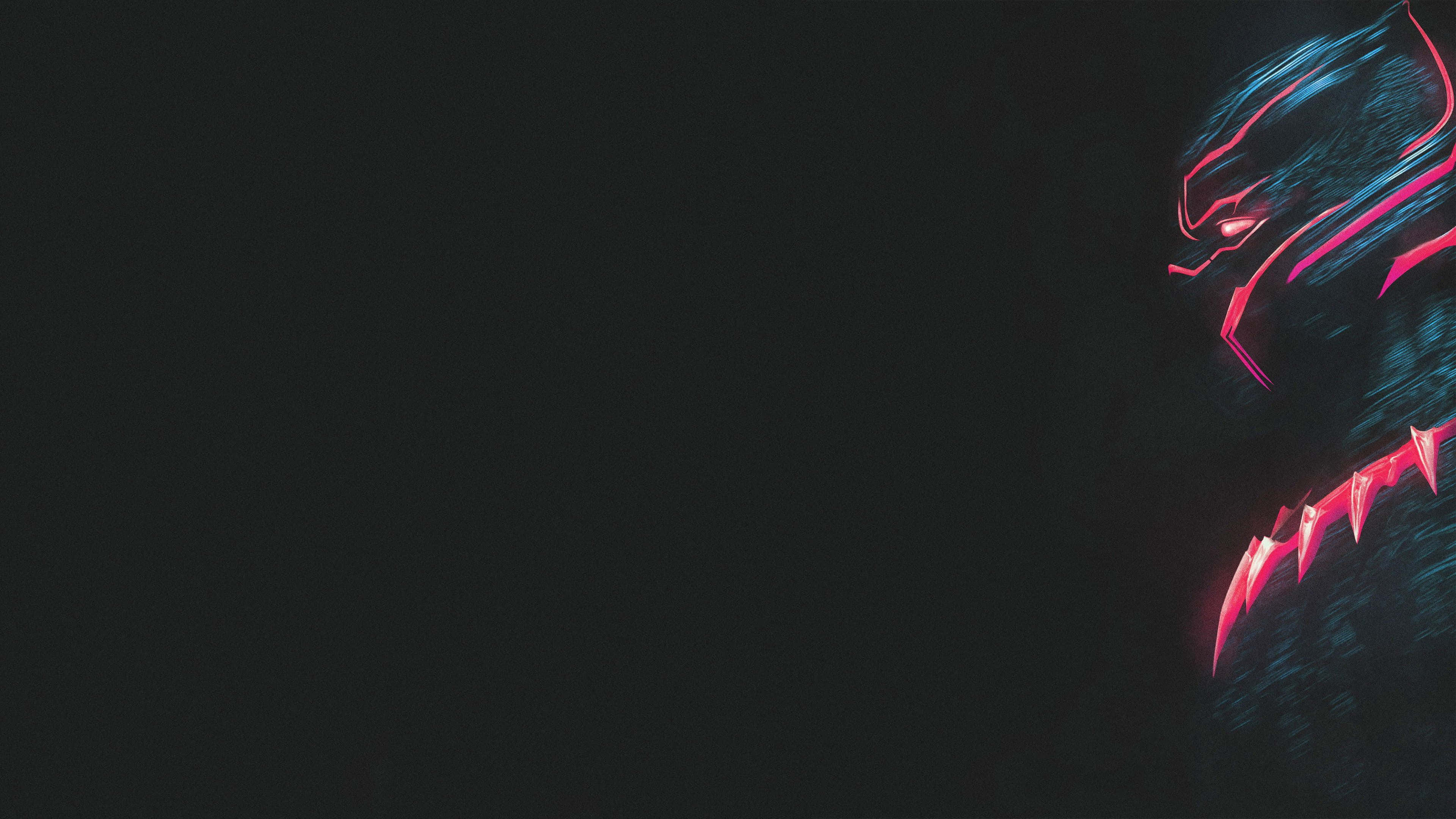 Black Panther, glowing red eyes, sharp teeth, 4K Desktop Wallpaper