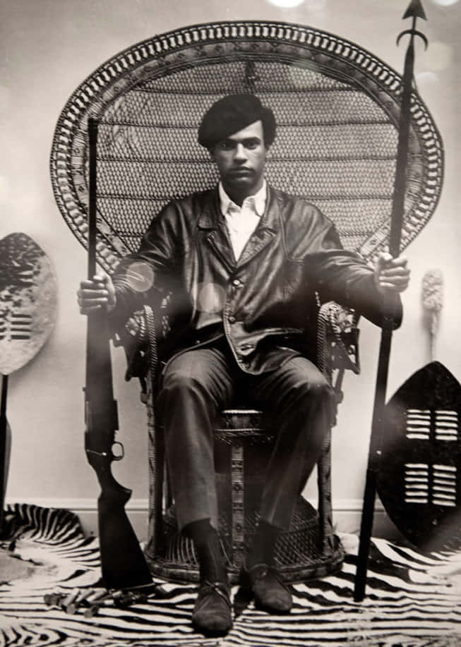 Black Panther Party, leather jacket, beret, SD Phone Wallpaper