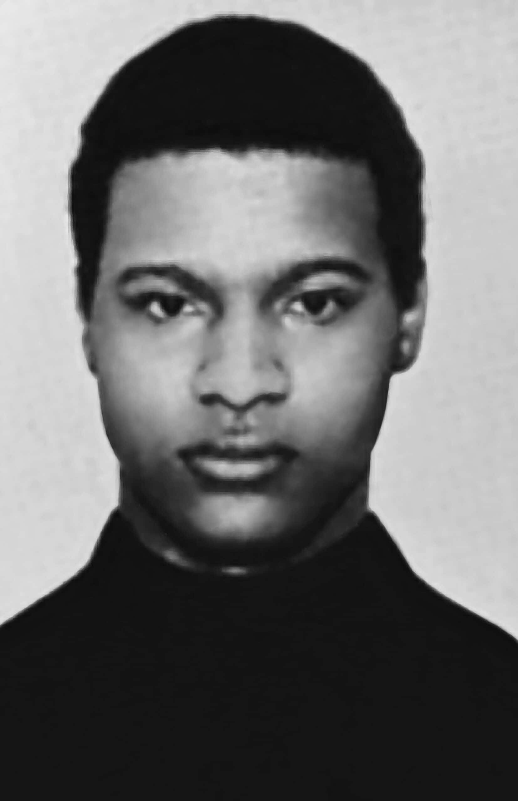 Black Panther Party, black and white portrait, young man, 2K Phone Wallpaper