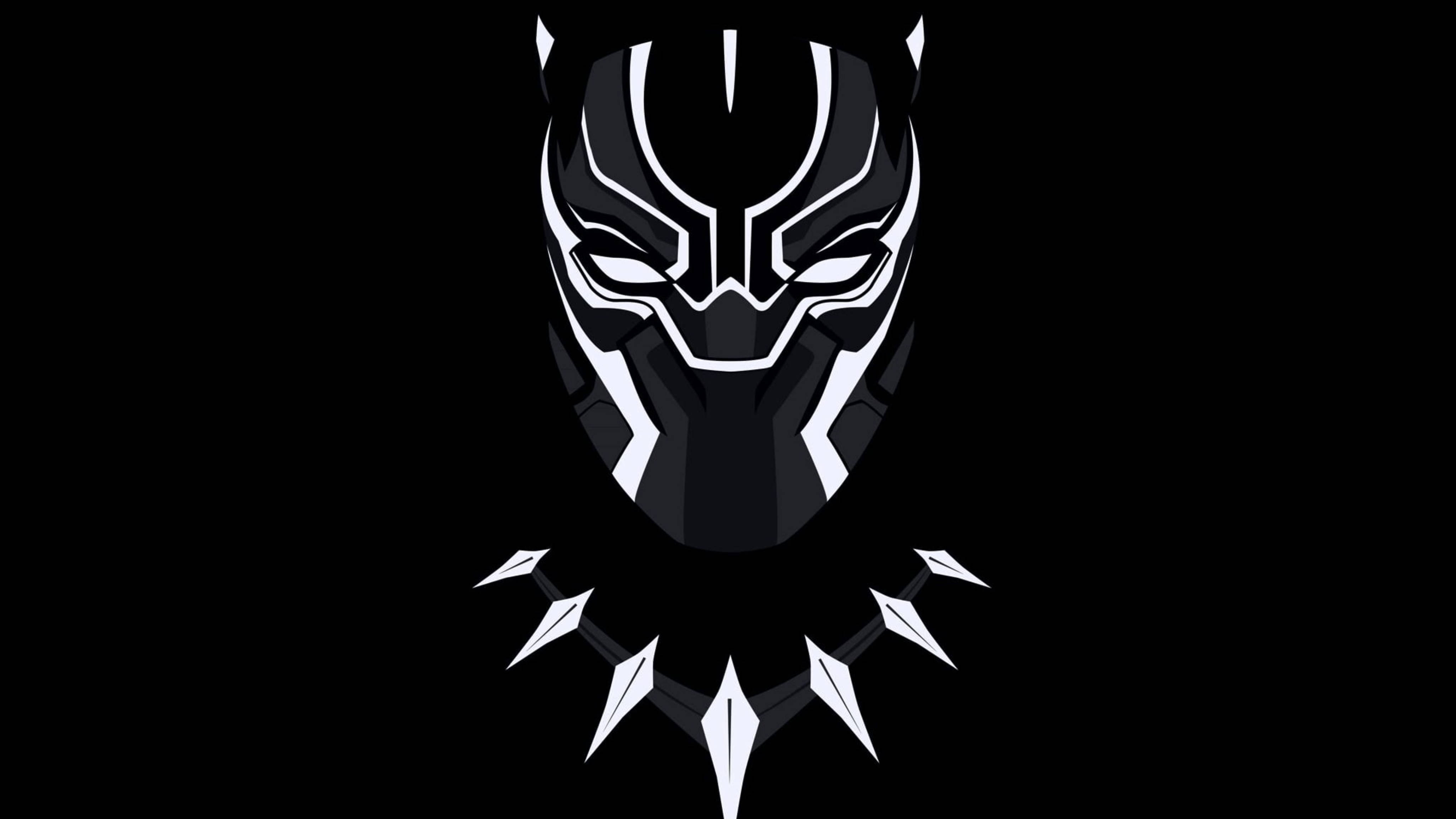 Black Panther, mask, jagged necklace, 4K Desktop Wallpaper