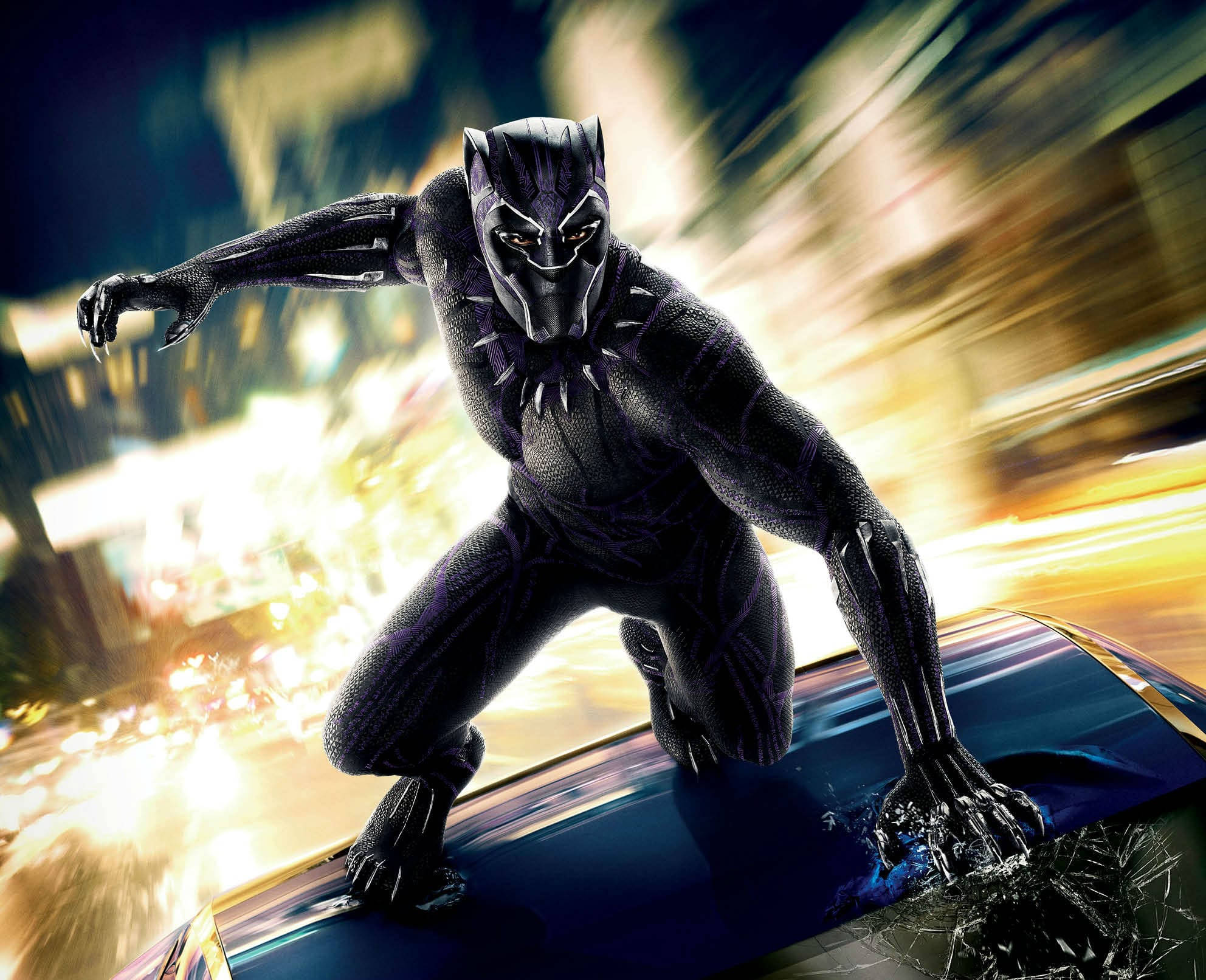 Black Panther, superhero, cityscape, Full HD Desktop Wallpaper