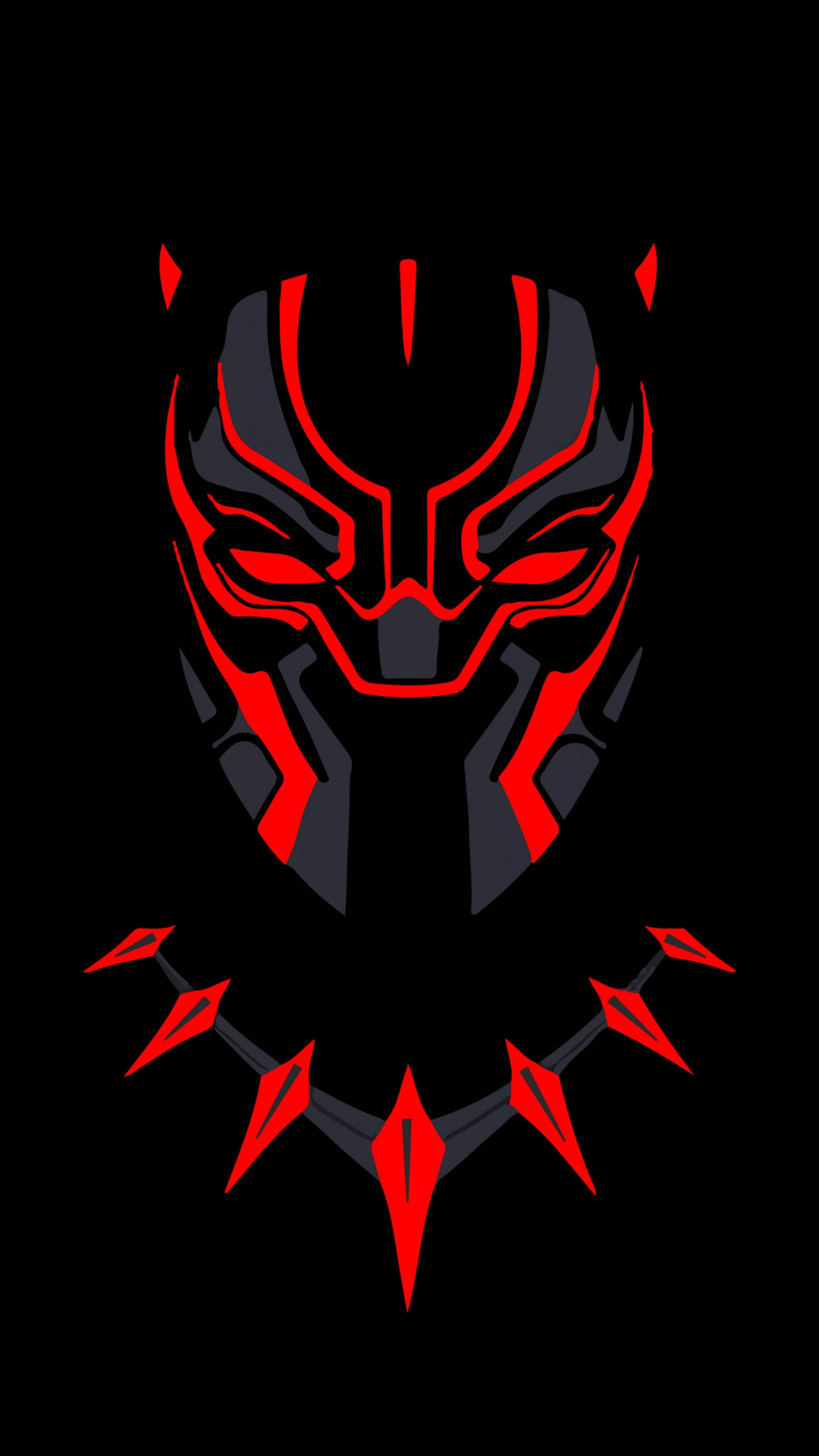 Black Panther, Panther mask, glowing eyes, 2K Phone Wallpaper
