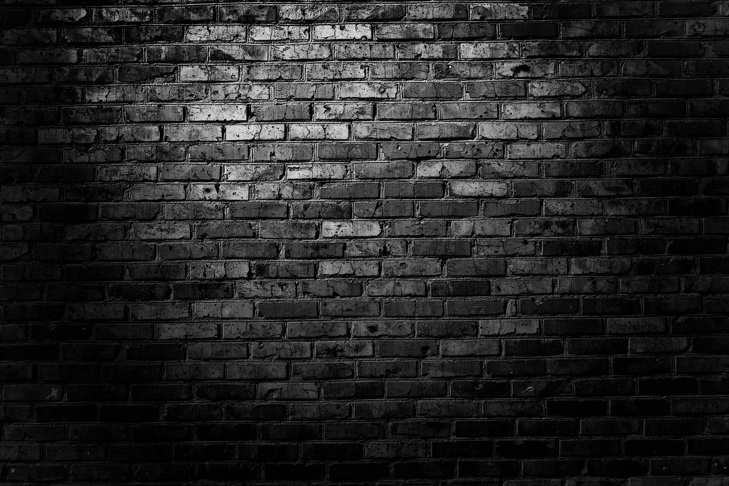 Old Brick Wall Texture, black pattern, spotlight, Full HD Desktop Wallpaper