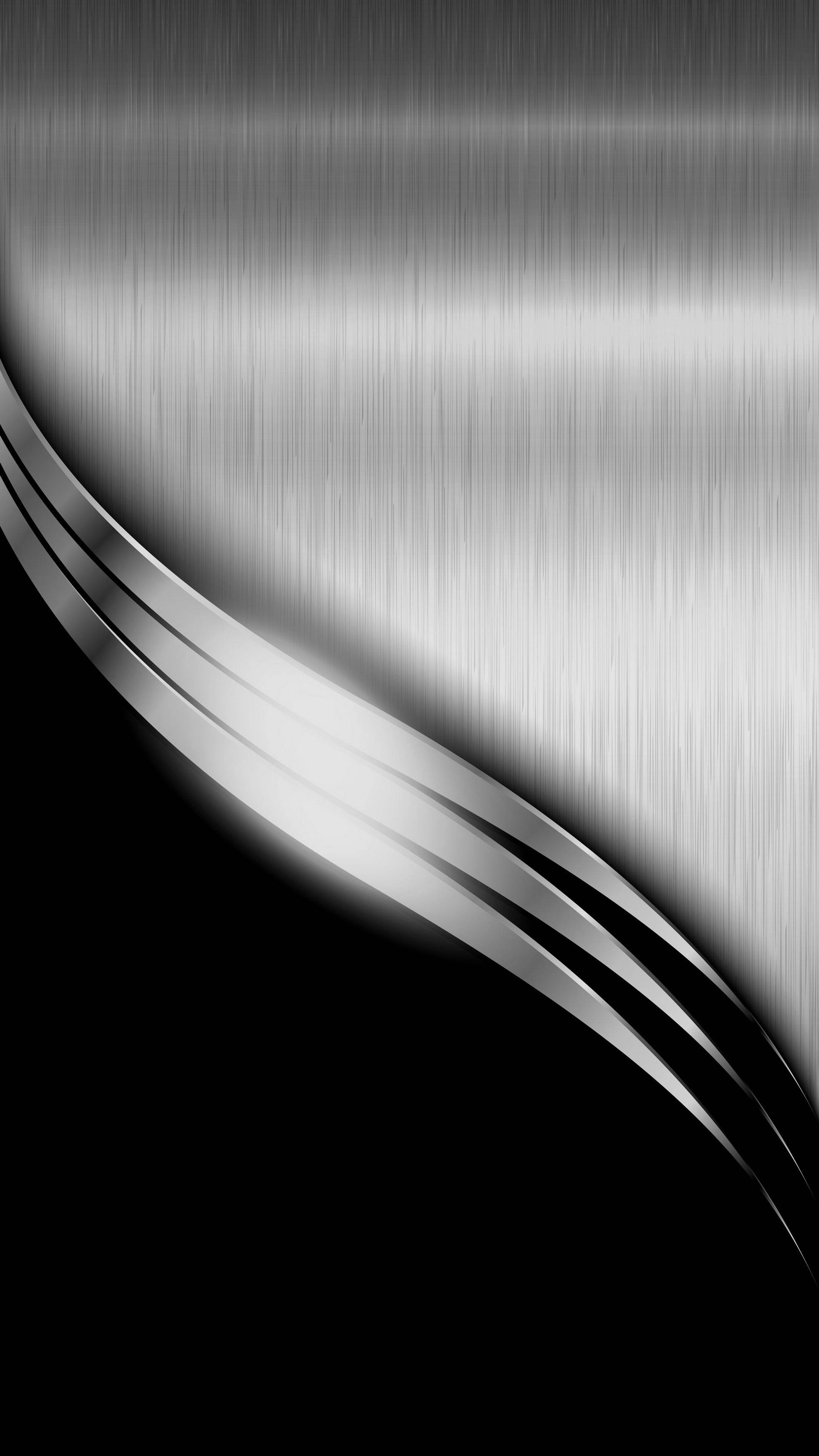 metallic silver, black pattern, brushed metal, 2K Phone Wallpaper