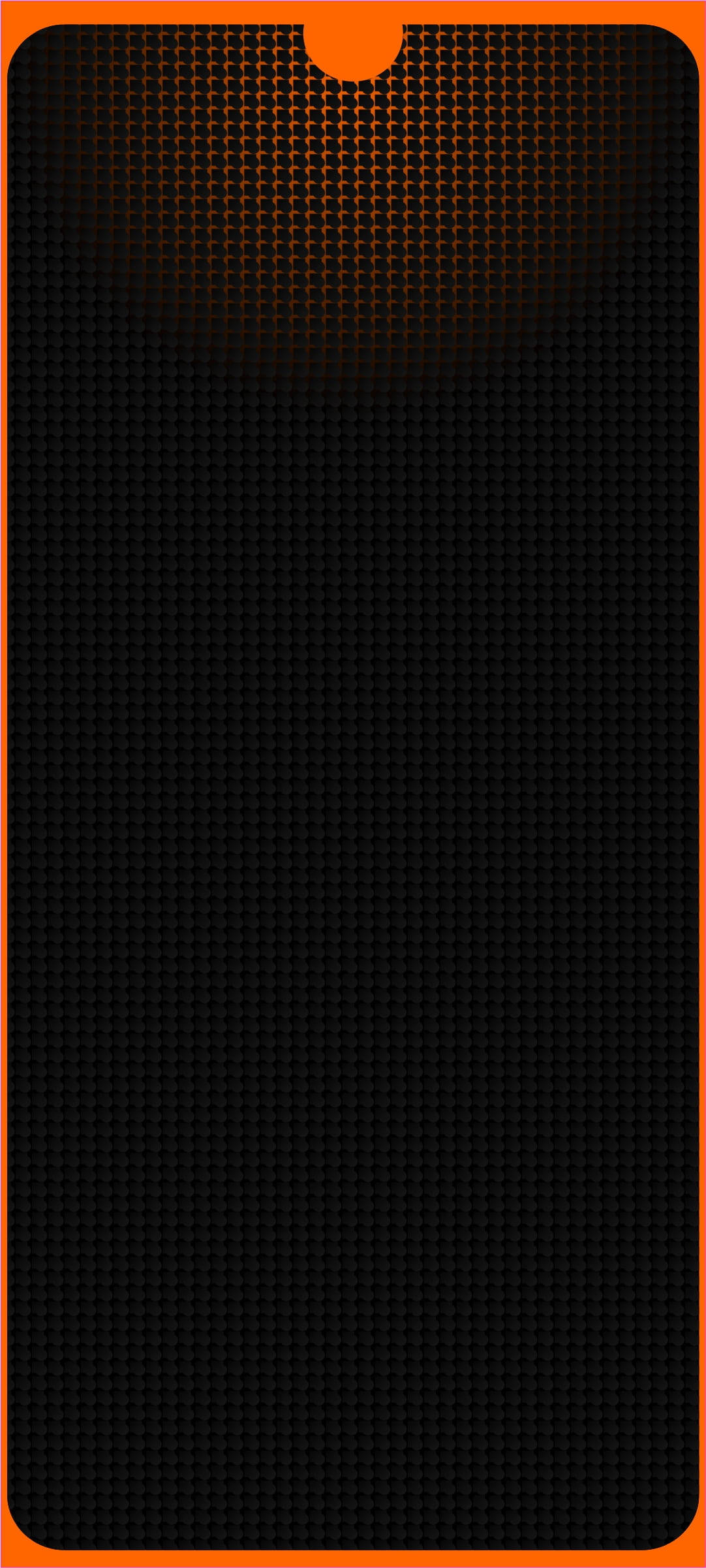 dotted black pattern, orange border, glowing orange border, Full HD Phone Wallpaper