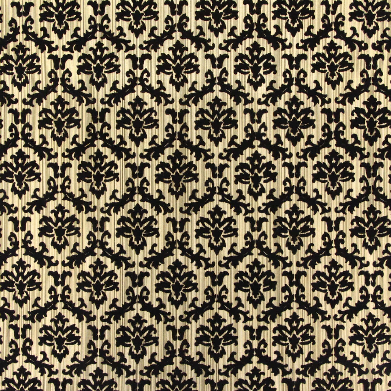 black damask pattern, textured cream background, classic wallpaper design, HD Desktop Wallpaper